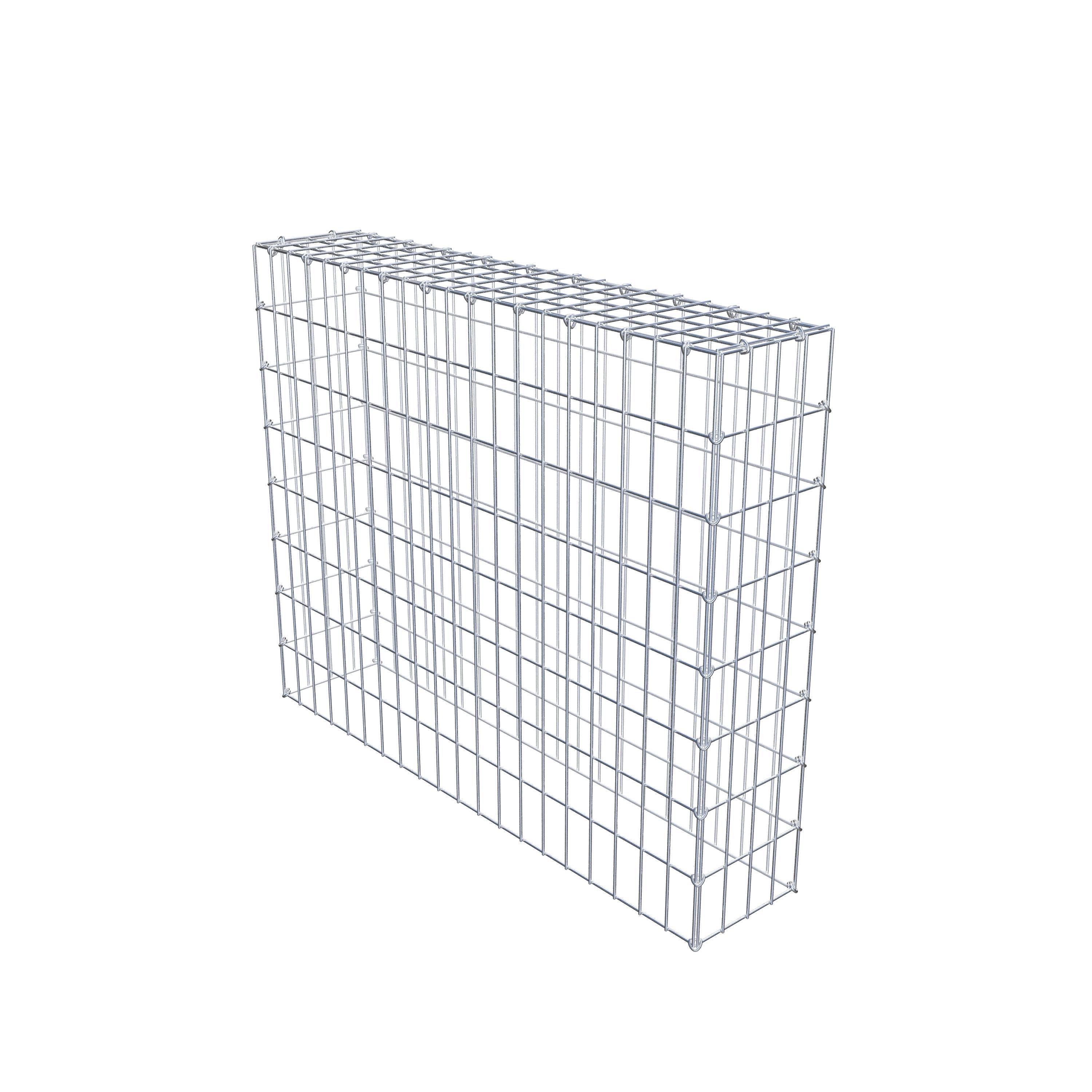 Typ 3 påbyggnadsgabion 100 cm x 80 cm x 20 cm (L x H x D), maskstorlek 5 cm x 10 cm, C-ring