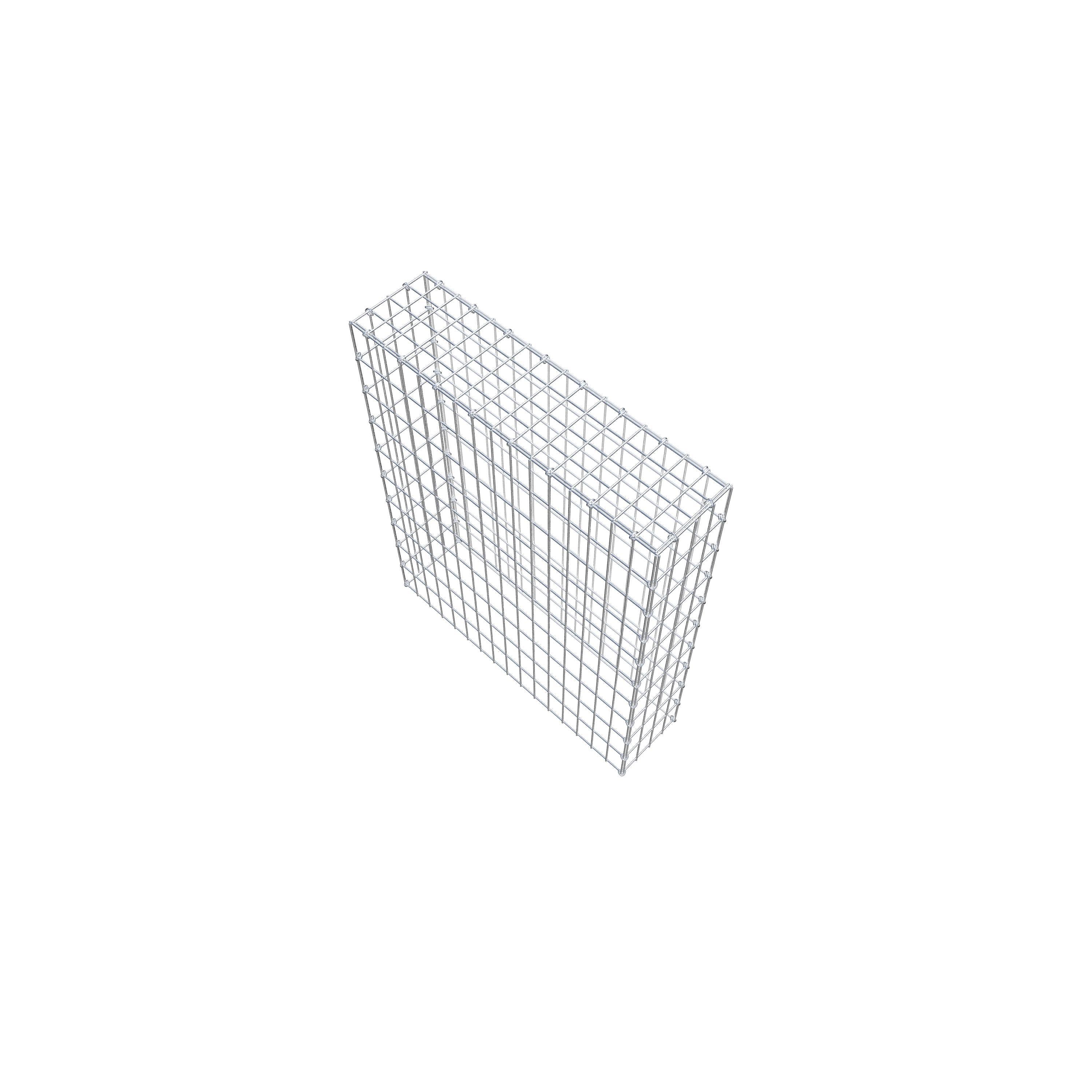 Typ 3 påbyggnadsgabion 100 cm x 80 cm x 20 cm (L x H x D), maskstorlek 5 cm x 10 cm, C-ring