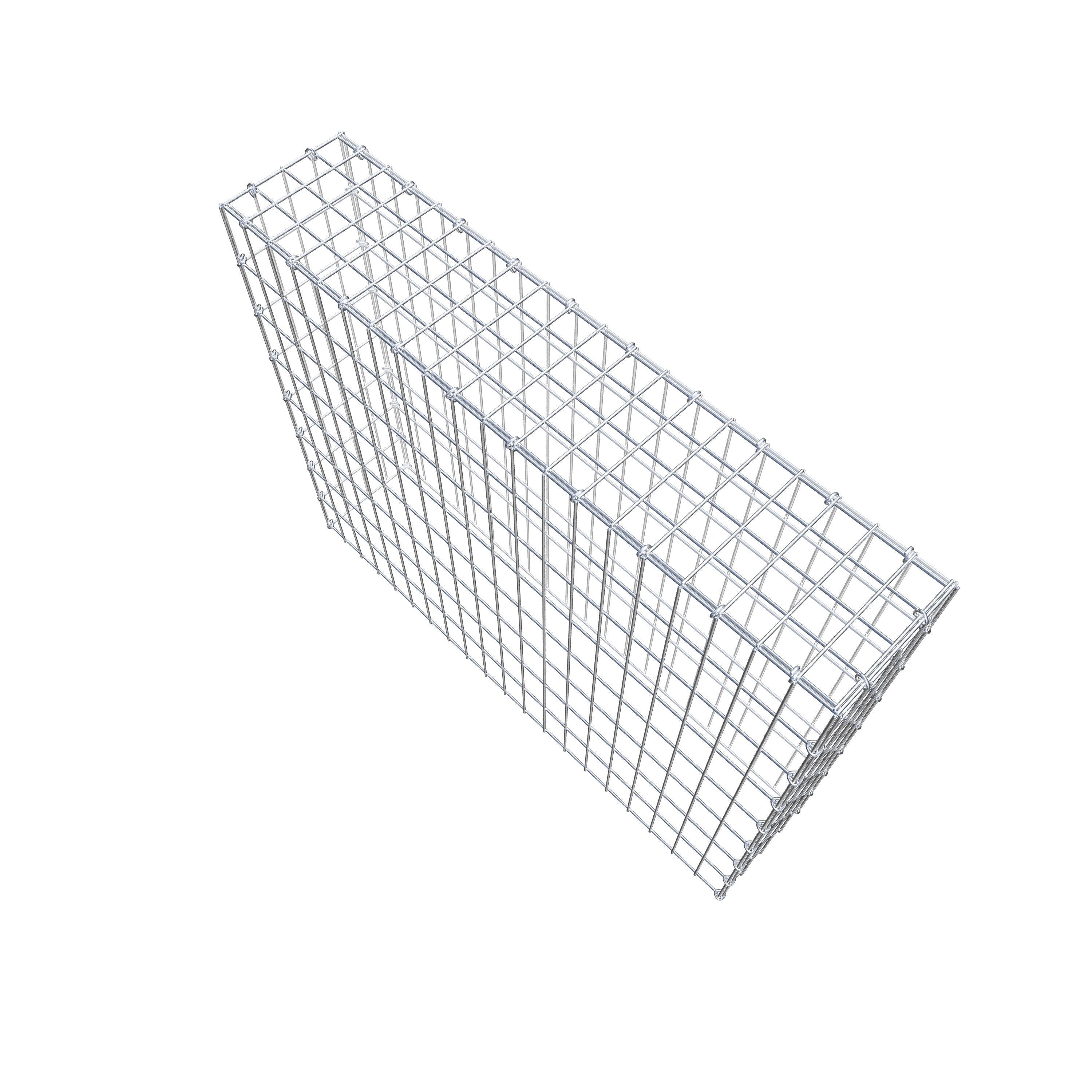 Typ 3 påbyggnadsgabion 100 cm x 80 cm x 20 cm (L x H x D), maskstorlek 5 cm x 10 cm, C-ring