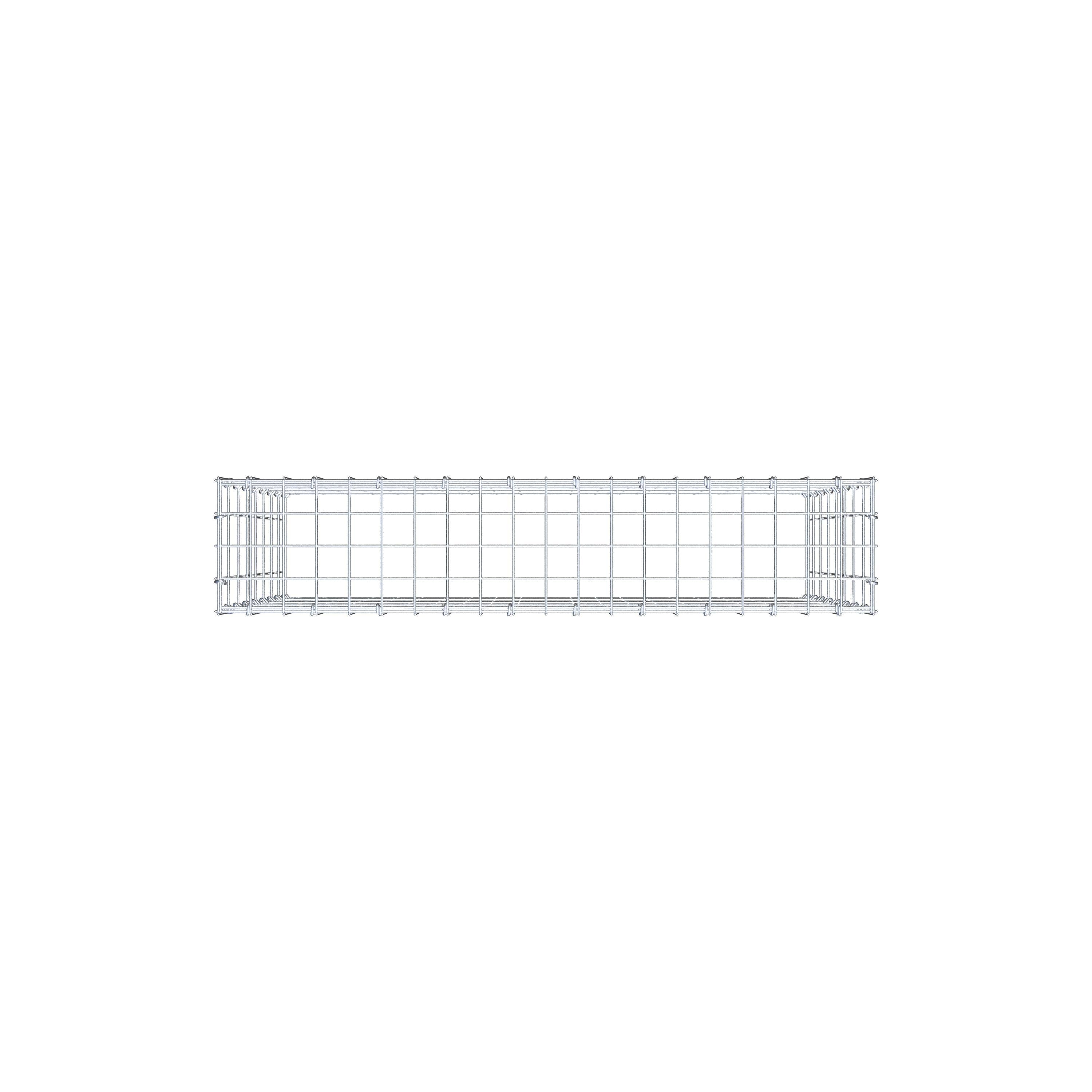 Typ 3 påbyggnadsgabion 100 cm x 80 cm x 20 cm (L x H x D), maskstorlek 5 cm x 10 cm, C-ring