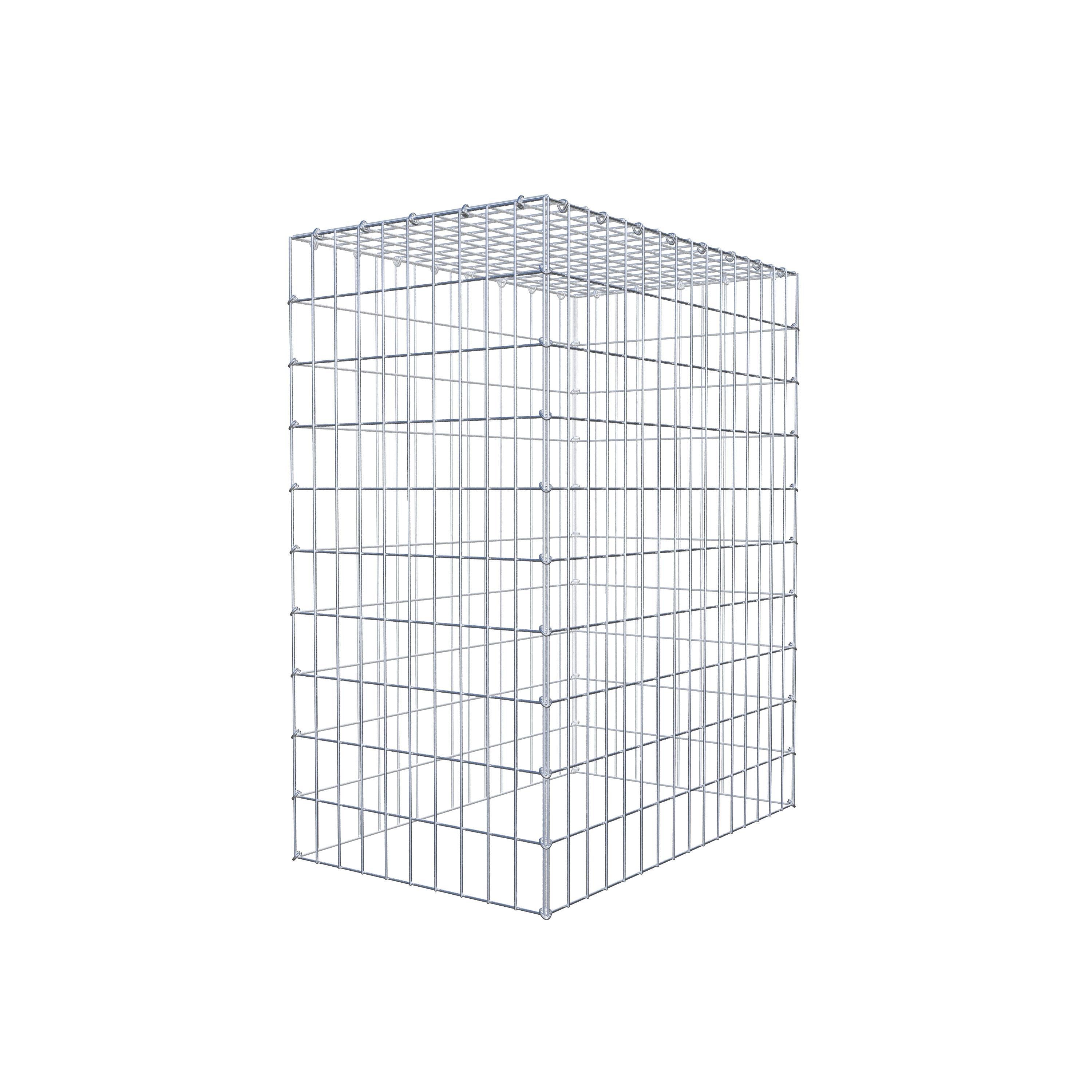 Monteret gabion type 3 100 cm x 80 cm x 50 cm (L x H x D), maskestørrelse 5 cm x 10 cm, C-ring