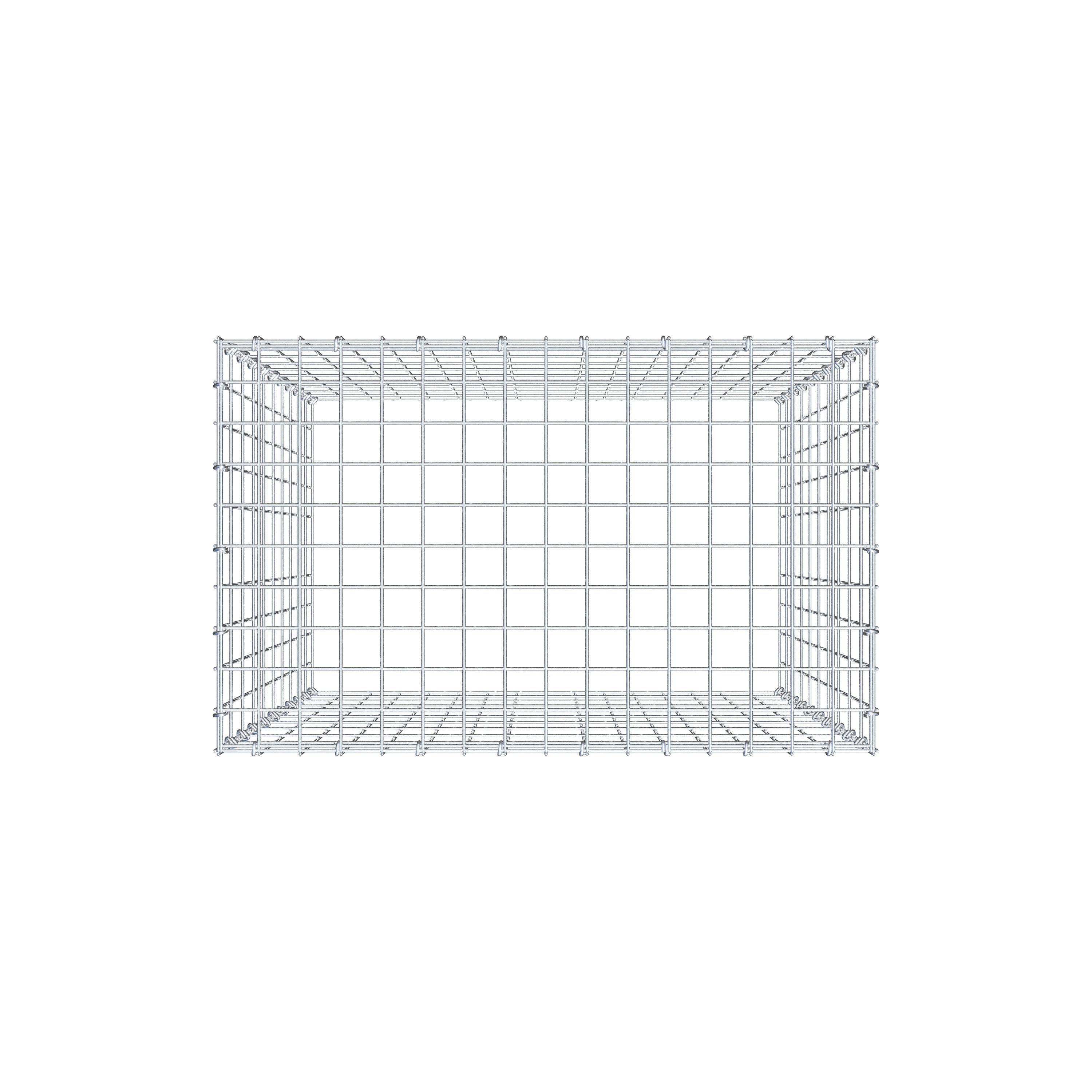 Monteret gabion type 3 100 cm x 80 cm x 50 cm (L x H x D), maskestørrelse 5 cm x 10 cm, C-ring