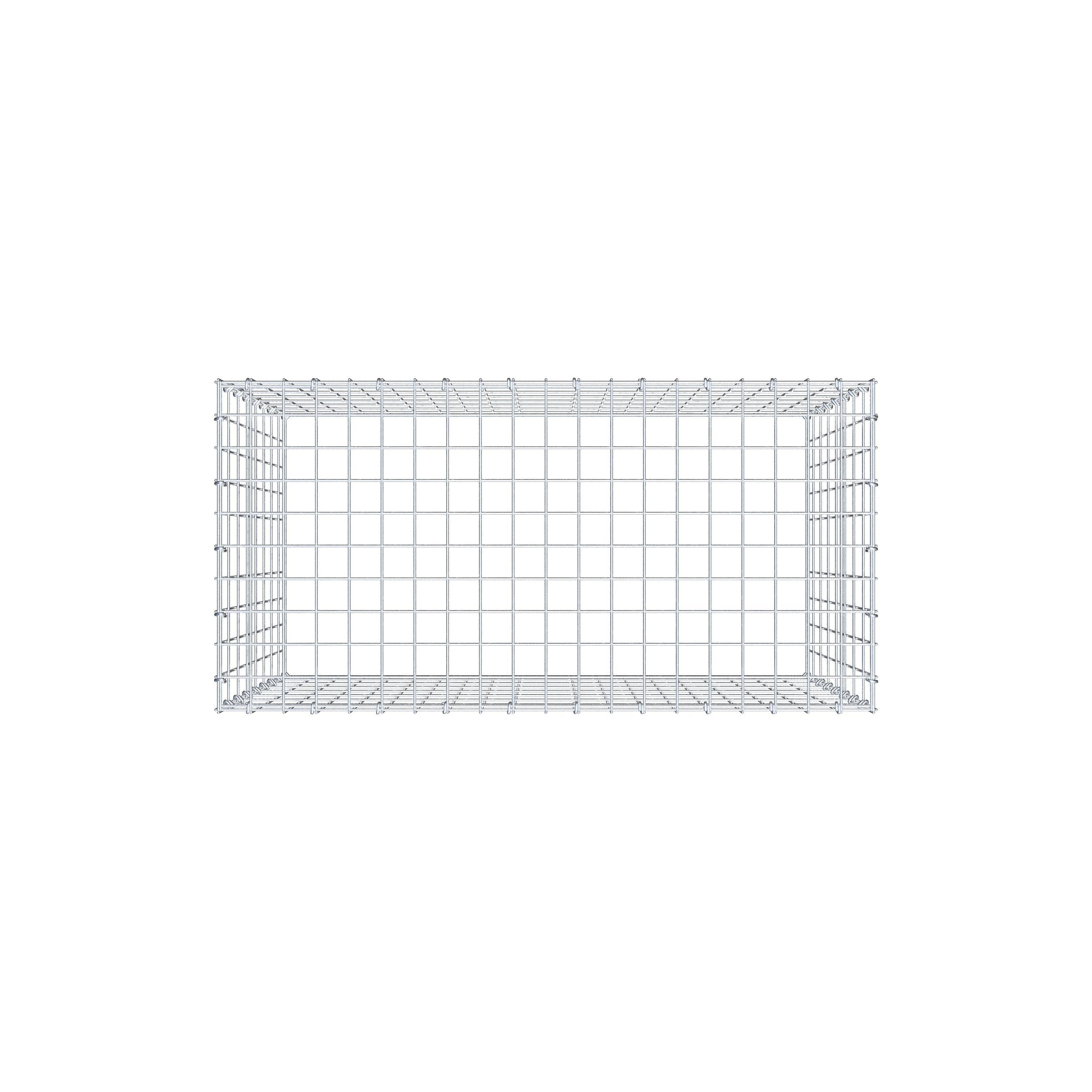 Typ 3 påbyggnadsgabion 100 cm x 80 cm x 50 cm (L x H x D), maskstorlek 5 cm x 10 cm, C-ring