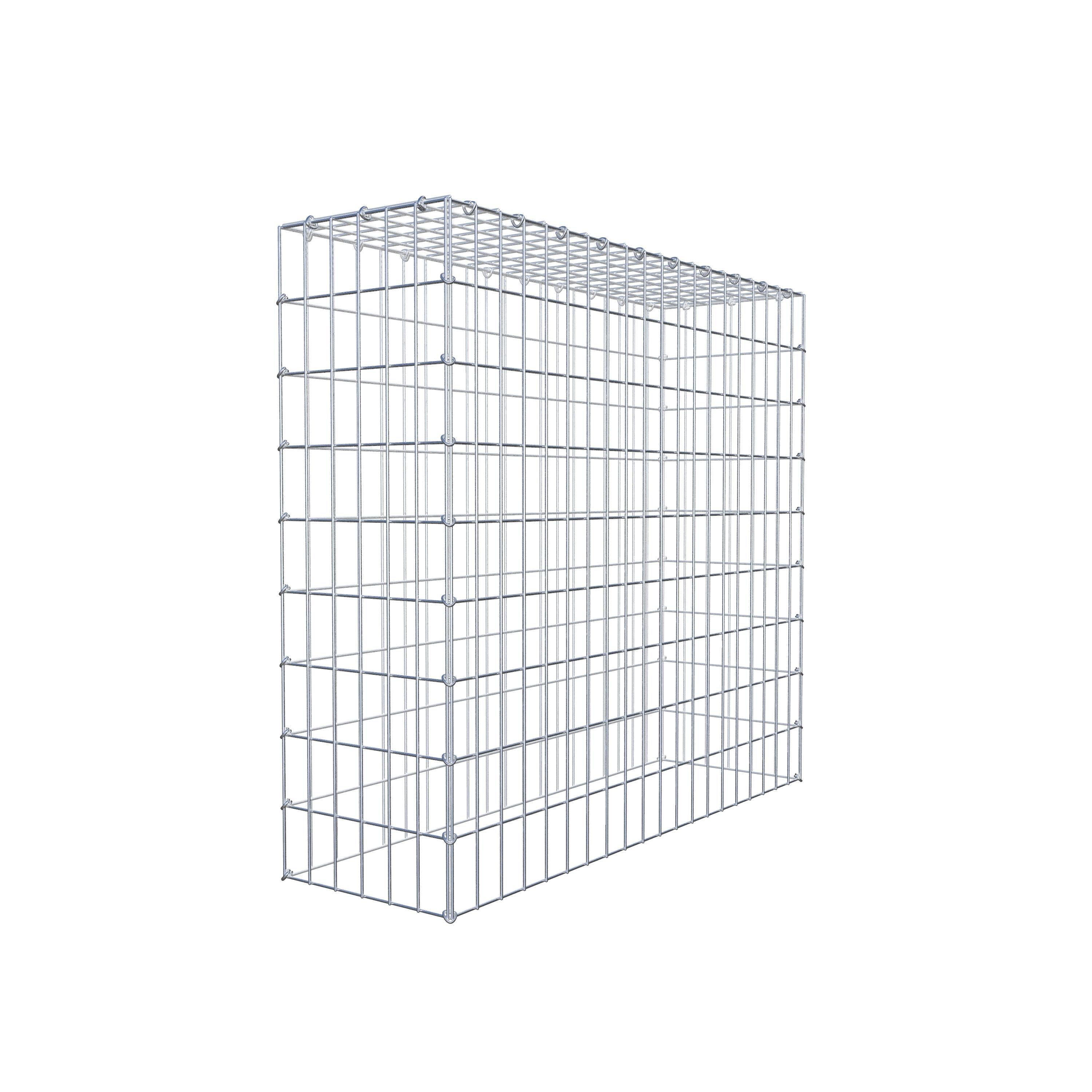 Typ 3 påbyggnadsgabion 100 cm x 90 cm x 30 cm (L x H x D), maskstorlek 5 cm x 10 cm, C-ring