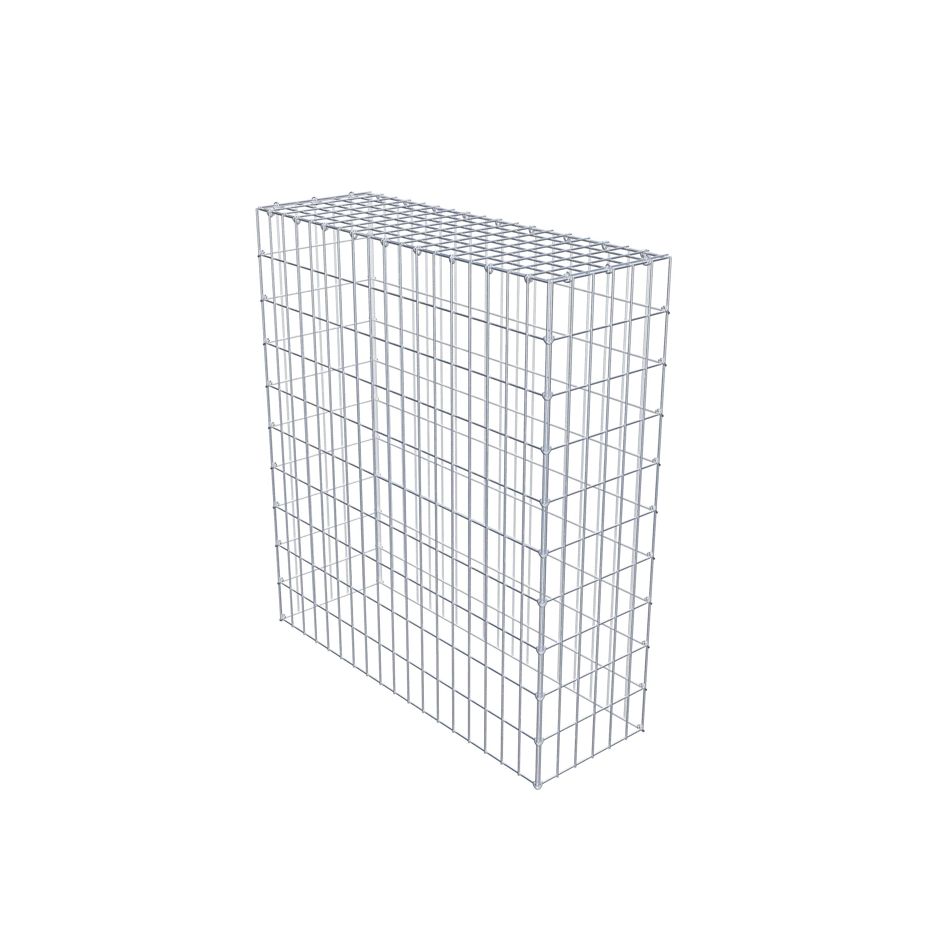 Typ 3 påbyggnadsgabion 100 cm x 90 cm x 30 cm (L x H x D), maskstorlek 5 cm x 10 cm, C-ring