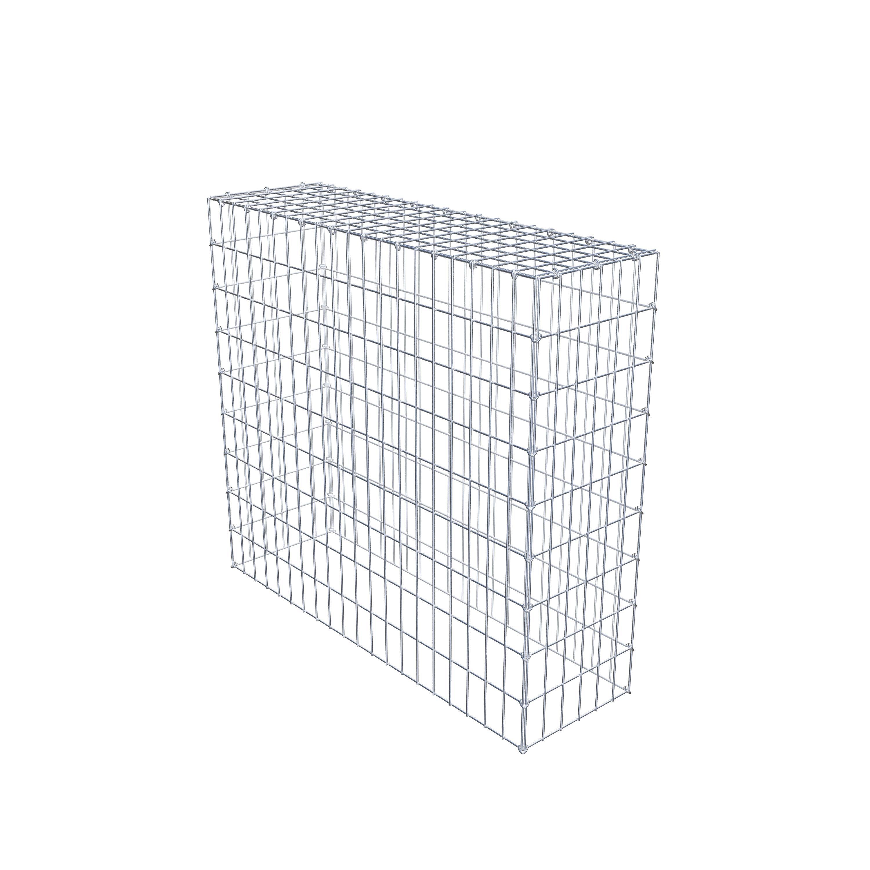 Typ 3 påbyggnadsgabion 100 cm x 90 cm x 30 cm (L x H x D), maskstorlek 5 cm x 10 cm, C-ring