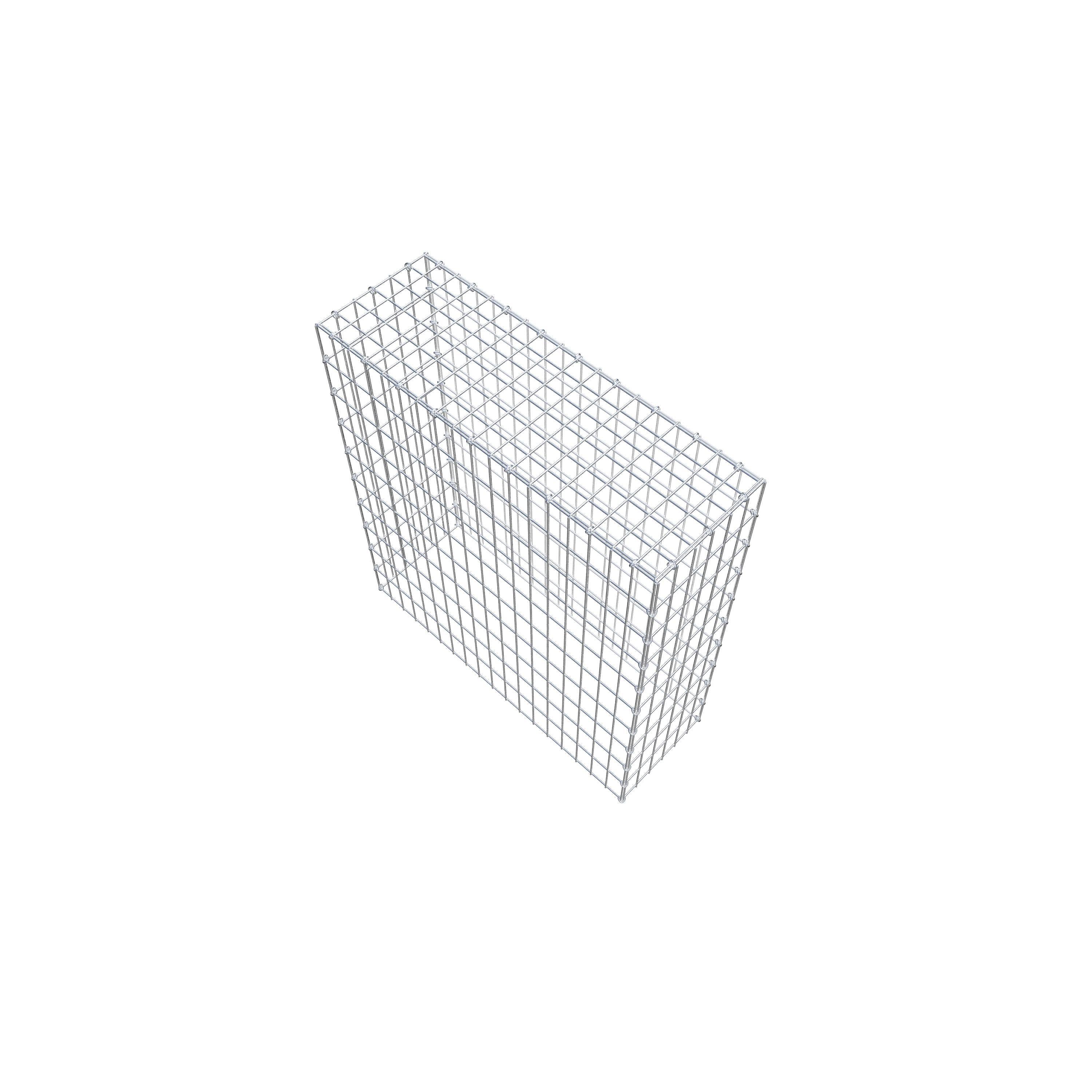 Typ 3 påbyggnadsgabion 100 cm x 90 cm x 30 cm (L x H x D), maskstorlek 5 cm x 10 cm, C-ring