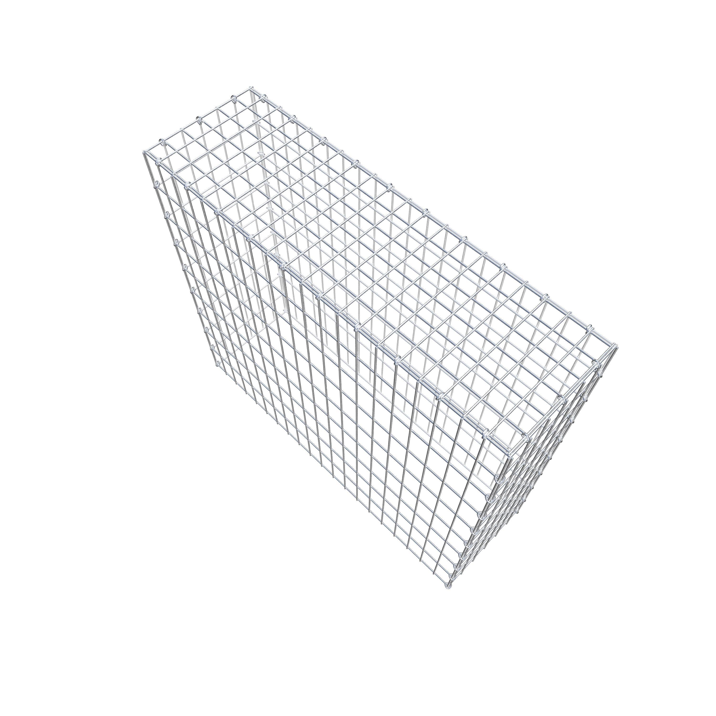 Typ 3 påbyggnadsgabion 100 cm x 90 cm x 30 cm (L x H x D), maskstorlek 5 cm x 10 cm, C-ring