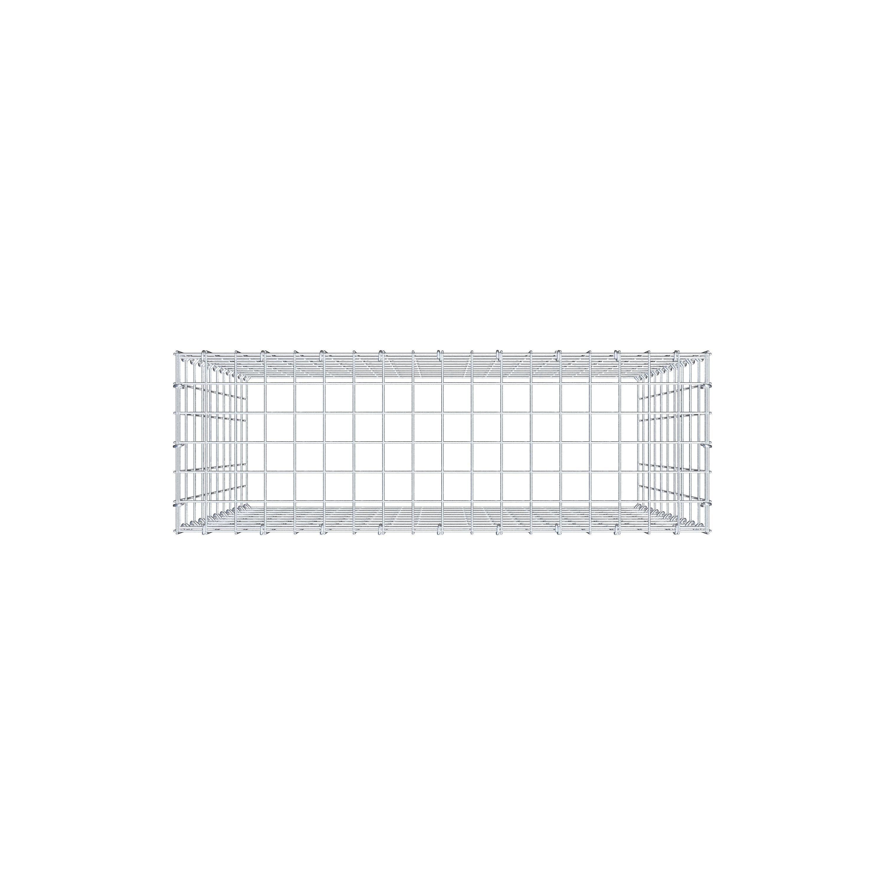 Typ 3 påbyggnadsgabion 100 cm x 90 cm x 30 cm (L x H x D), maskstorlek 5 cm x 10 cm, C-ring