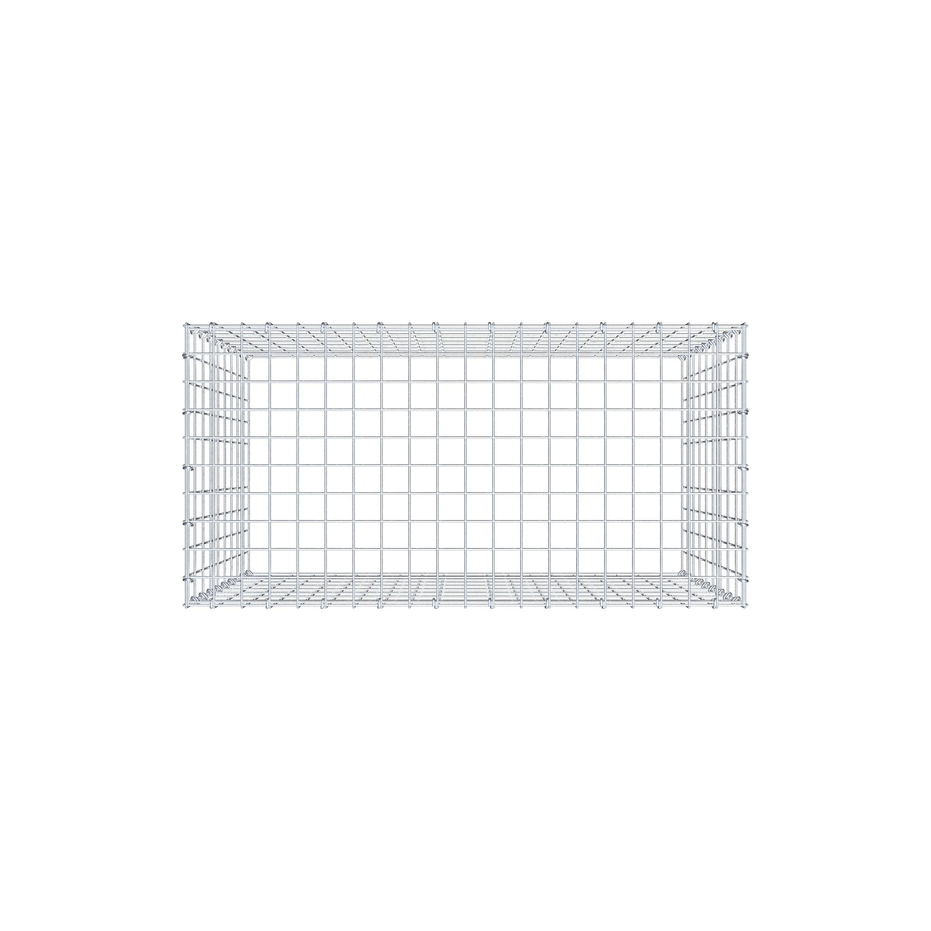 Typ 3 påbyggnadsgabion 100 cm x 90 cm x 50 cm (L x H x D), maskstorlek 5 cm x 10 cm, C-ring