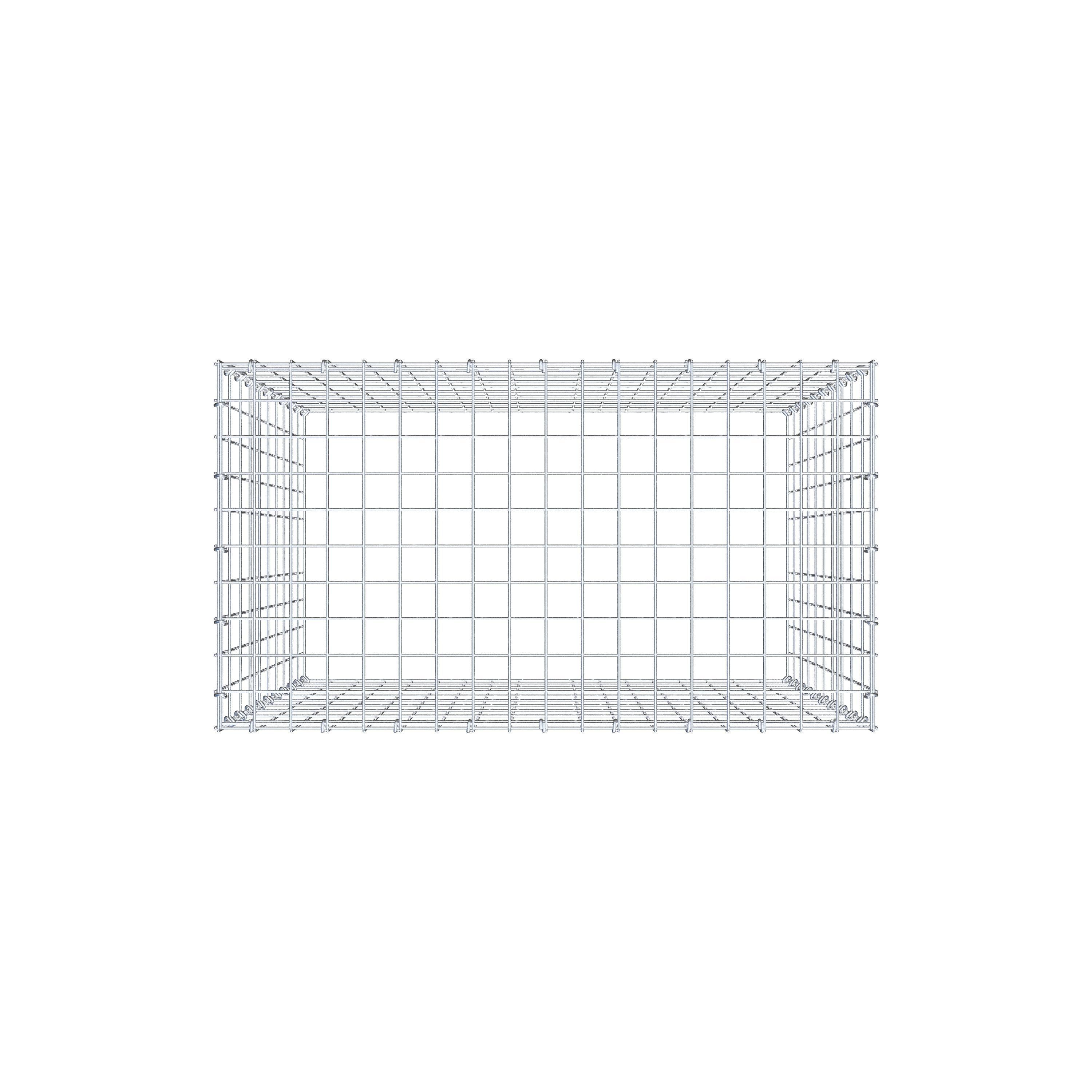 Typ 3 påbyggnadsgabion 100 cm x 90 cm x 50 cm (L x H x D), maskstorlek 5 cm x 10 cm, C-ring