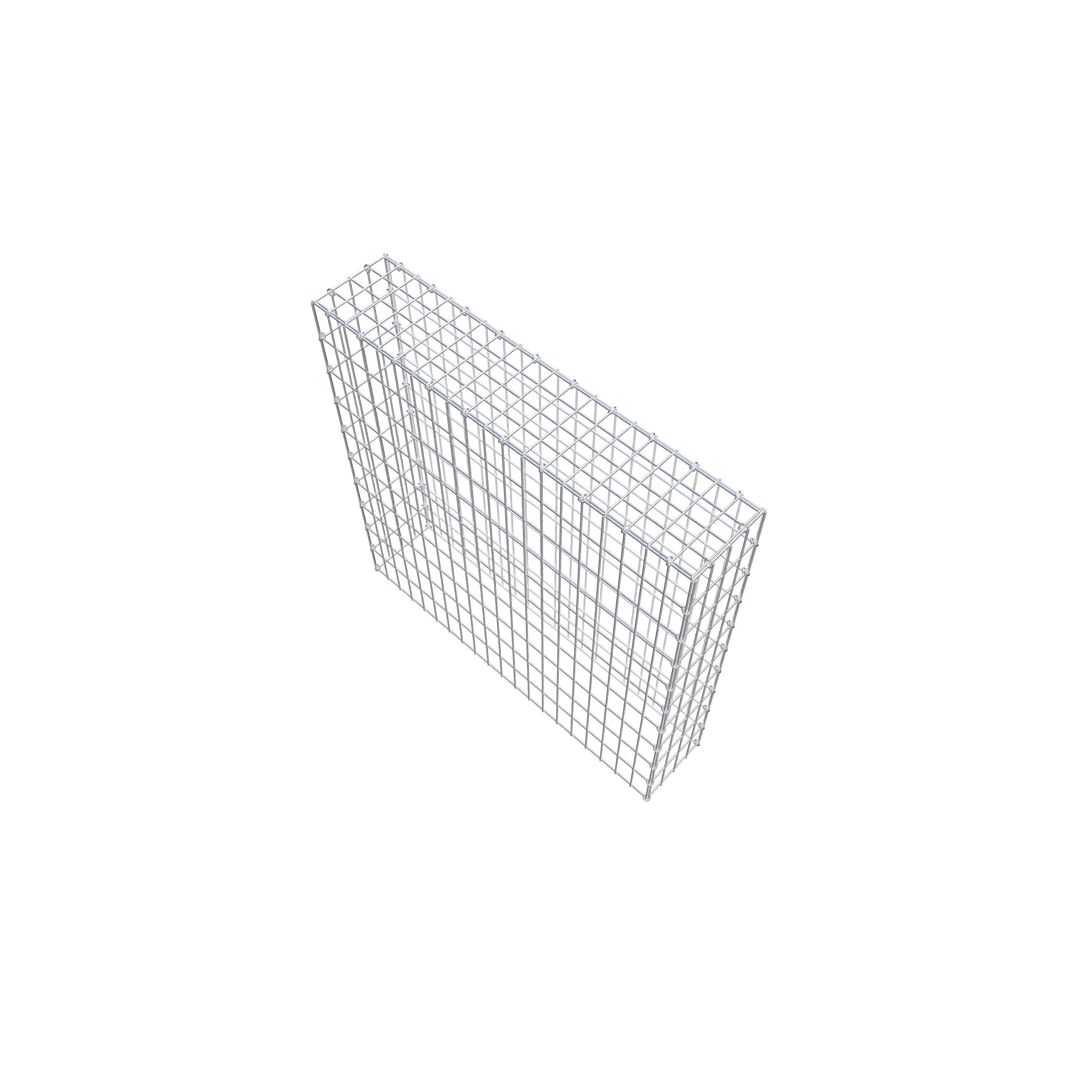 Typ 3 påbyggnadsgabion 100 cm x 100 cm x 20 cm (L x H x D), maskstorlek 5 cm x 10 cm, C-ring