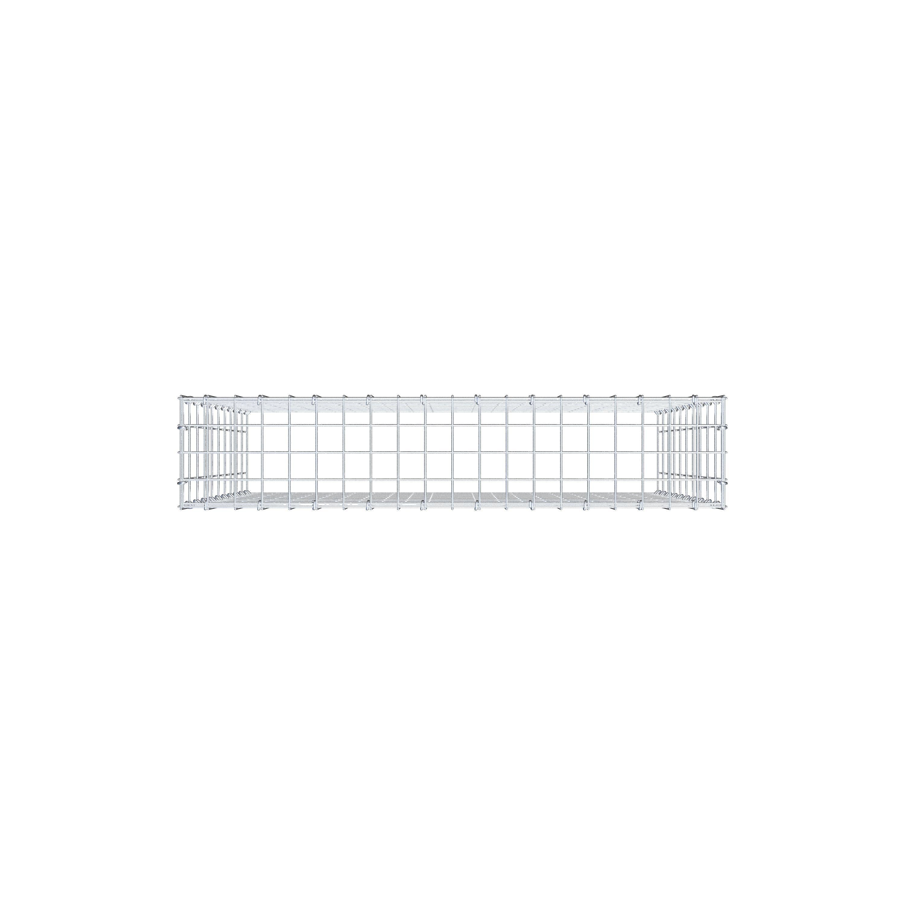 Typ 3 påbyggnadsgabion 100 cm x 100 cm x 20 cm (L x H x D), maskstorlek 5 cm x 10 cm, C-ring