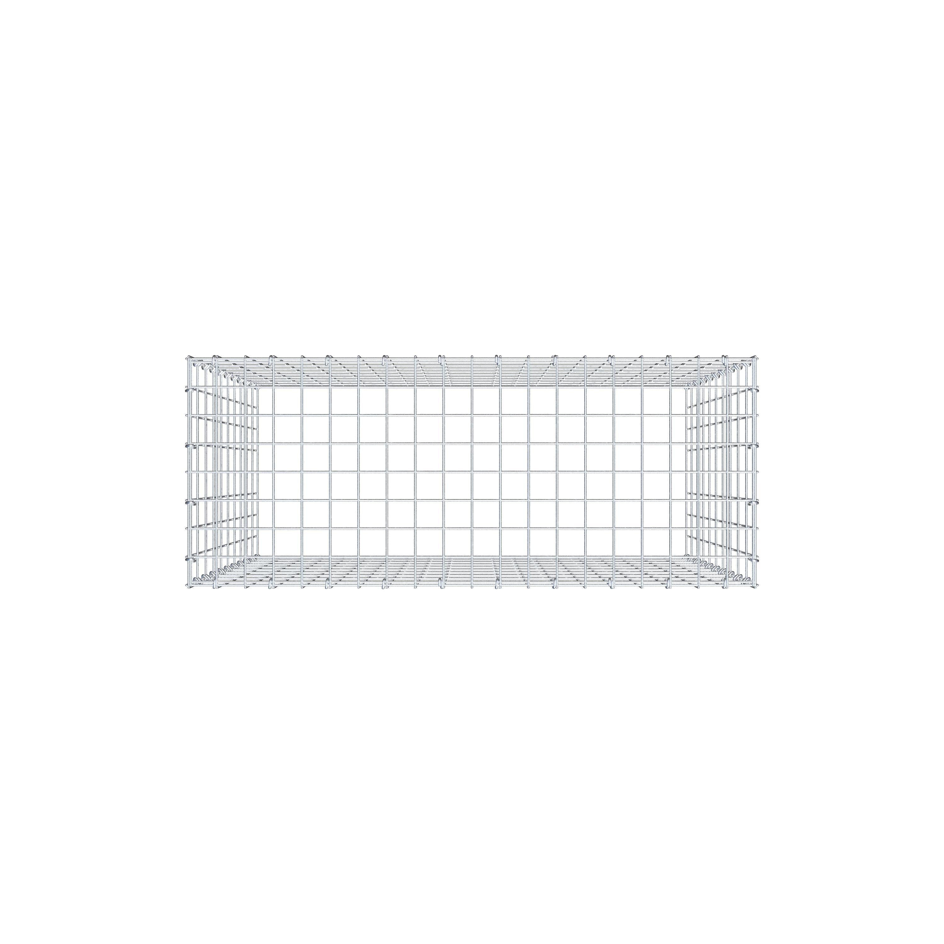 Typ 3 påbyggnadsgabion 100 cm x 100 cm x 40 cm (L x H x D), maskstorlek 5 cm x 10 cm, C-ring