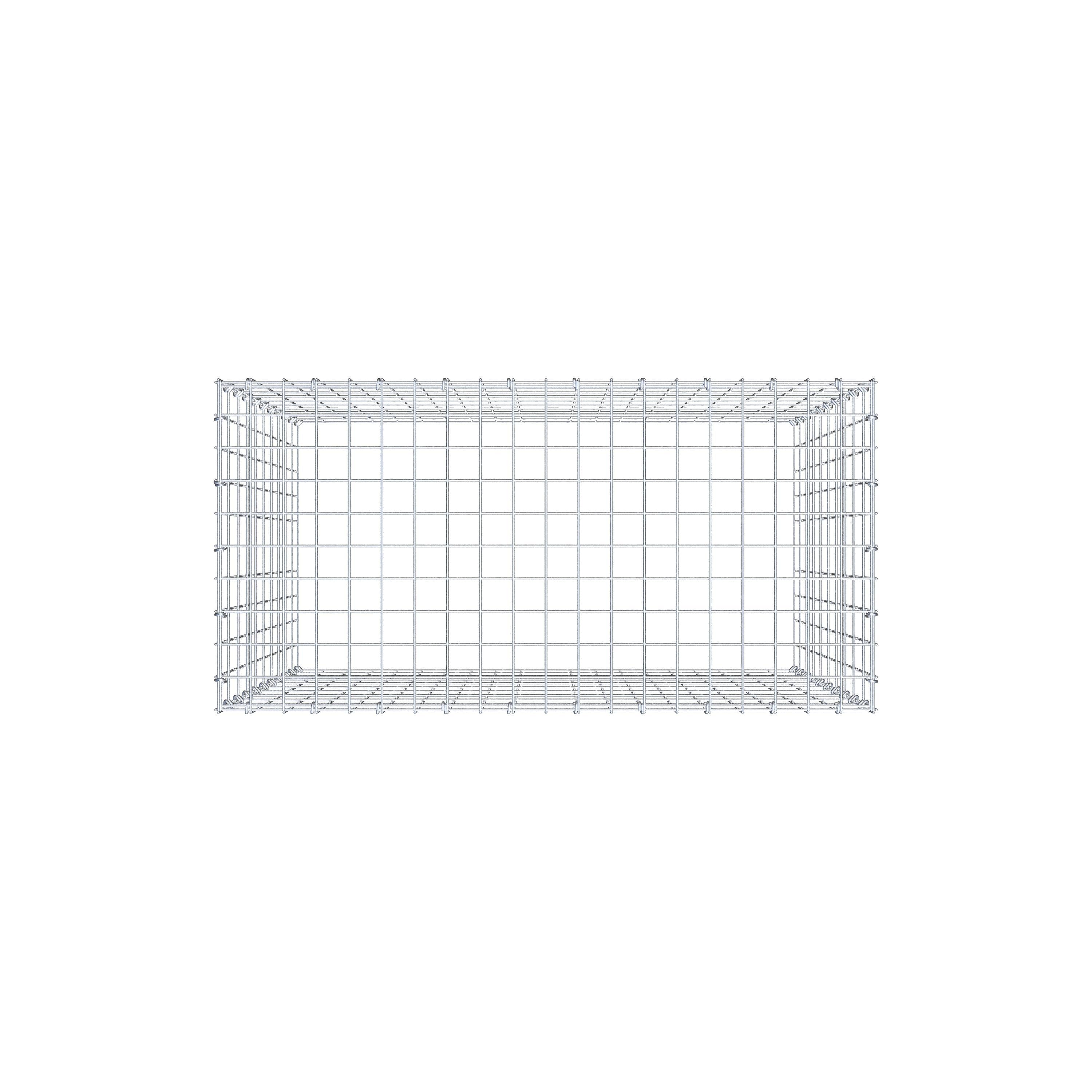 Monteret gabion type 3 100 cm x 100 cm x 50 cm (L x H x D), maskestørrelse 5 cm x 10 cm, C-ring