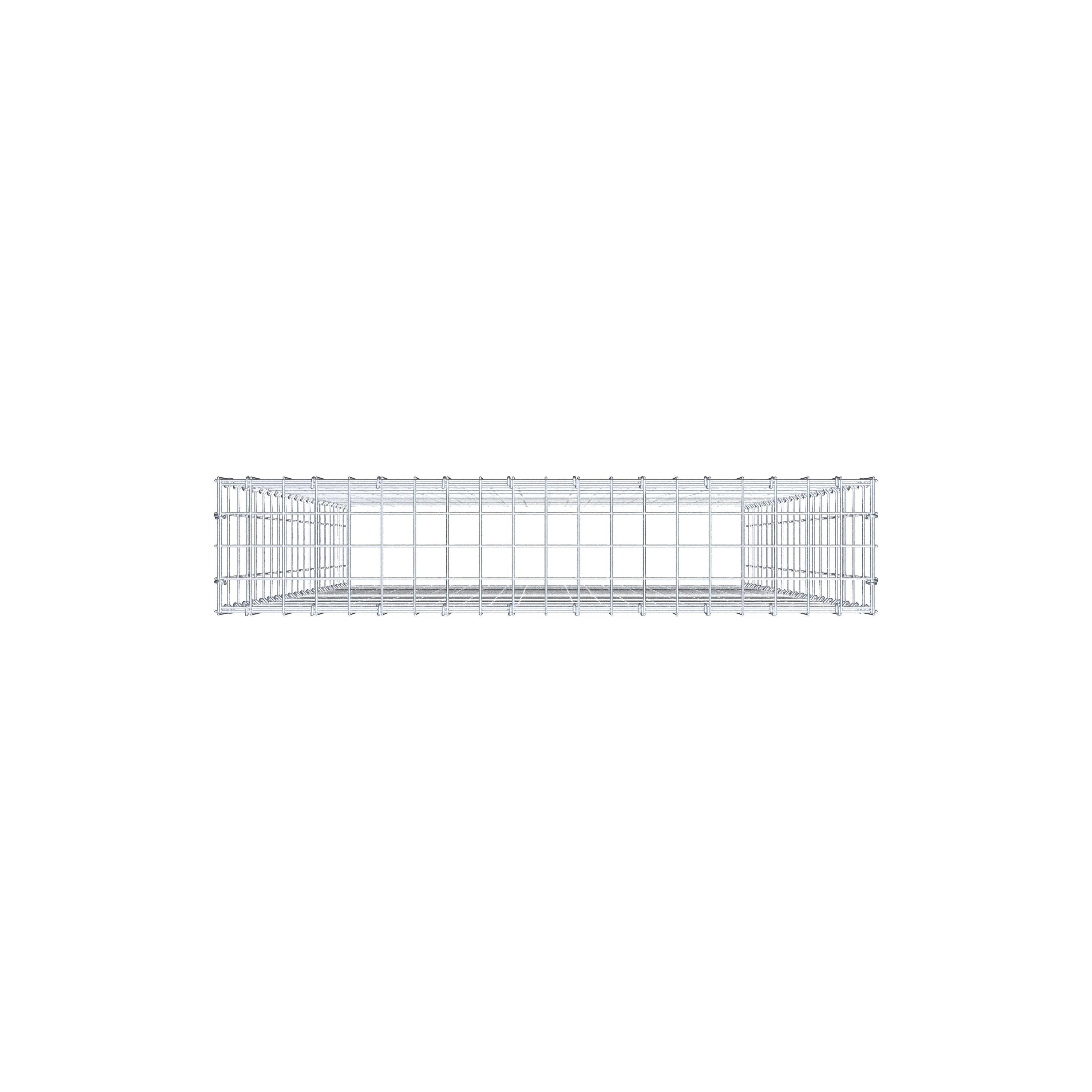 Fourche rapportée type 3 200 cm x 100 cm x 20 cm (L x H x P), mailles 5 cm x 10 cm, anneau C