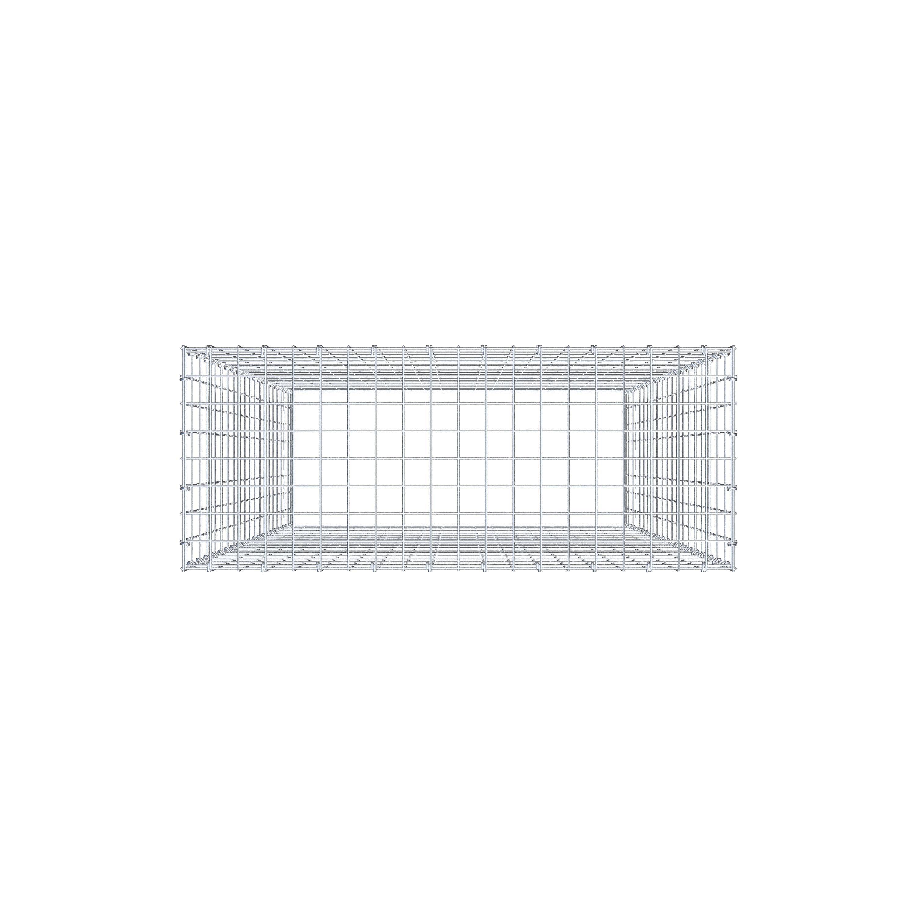 Opzetpaal type 3 200 cm x 100 cm x 40 cm (L x H x D), maaswijdte 5 cm x 10 cm, C-ring