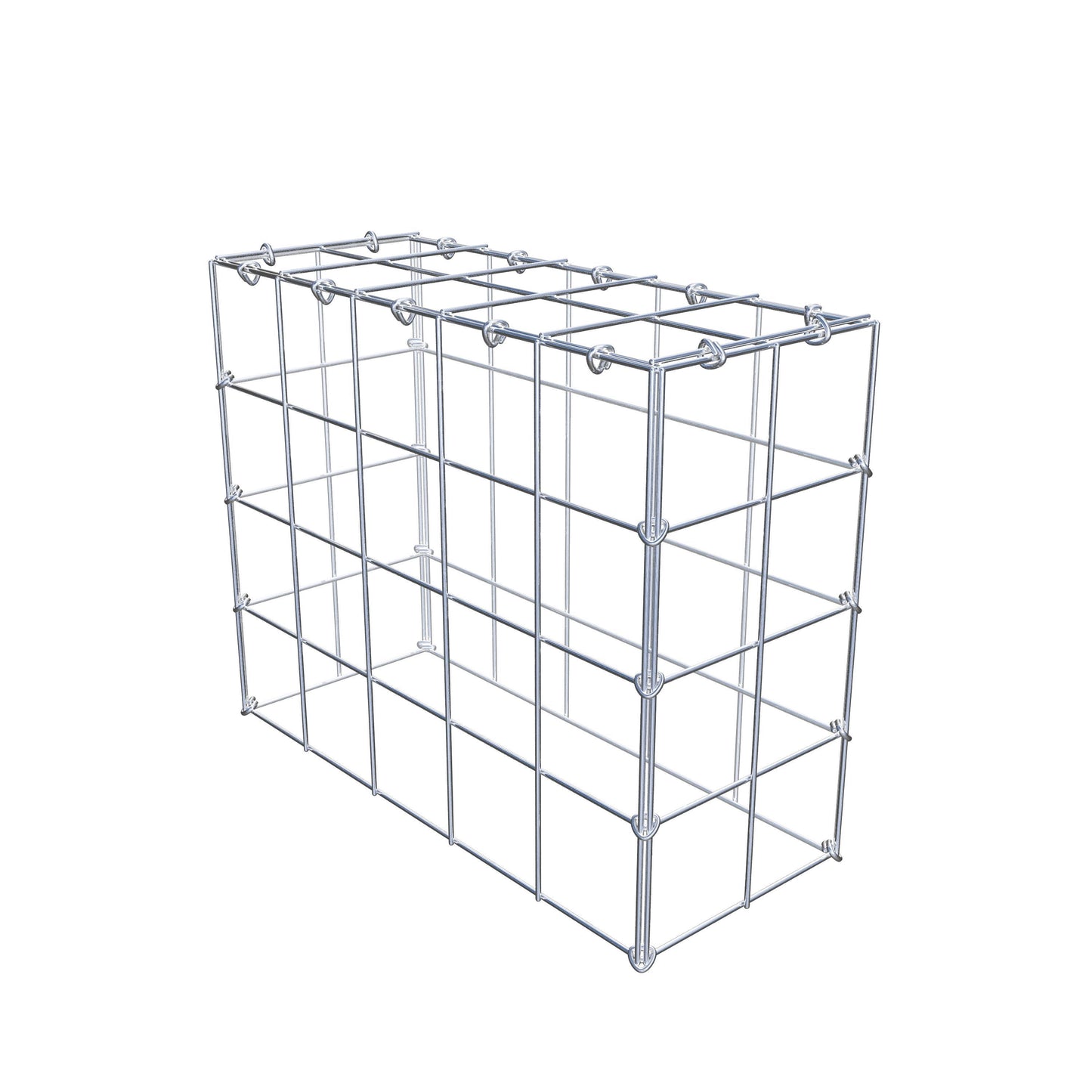 Mounted gabion type 3 50 cm x 40 cm x 20 cm (L x H x D), mesh size 10 cm x 10 cm, C-ring