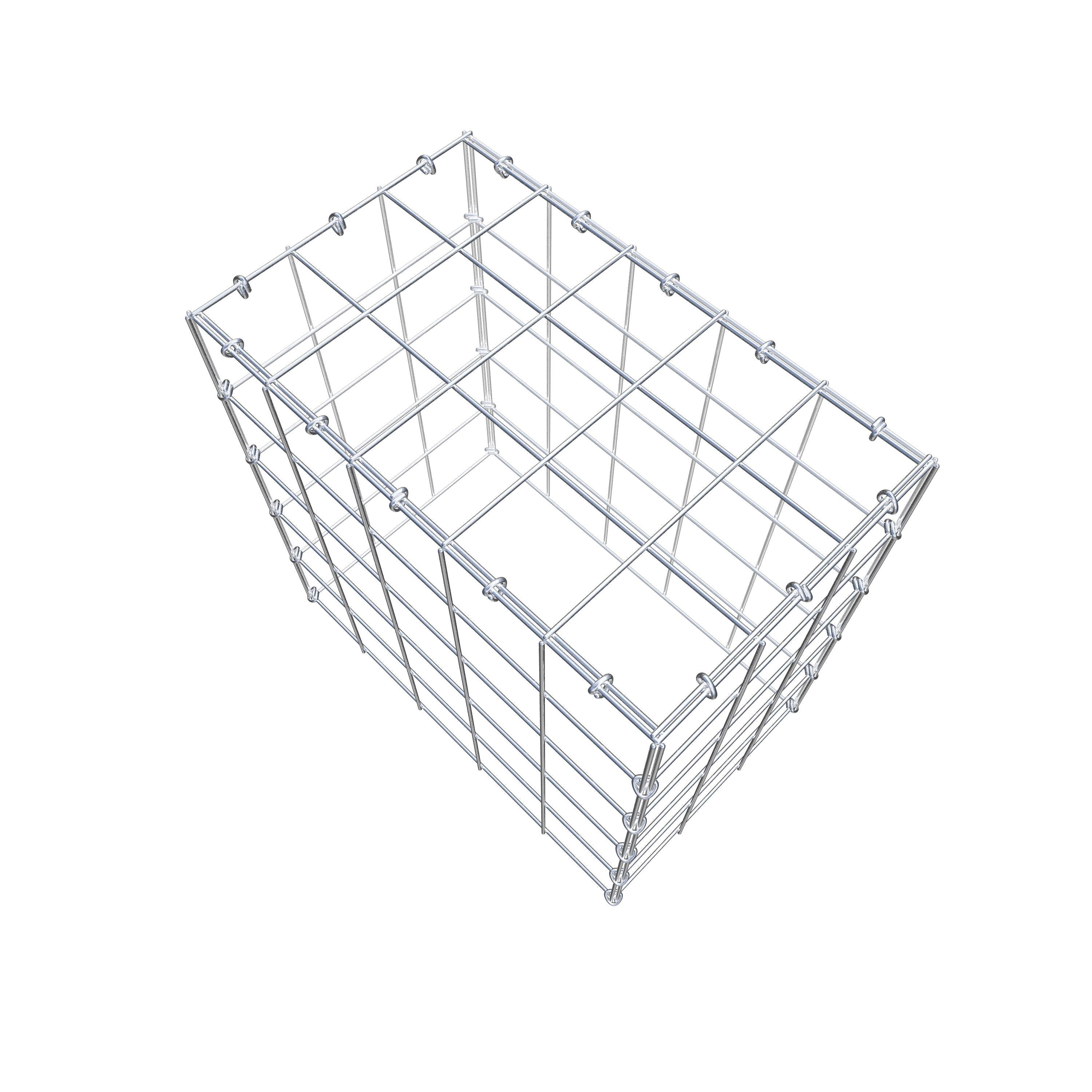 Mounted gabion type 3 50 cm x 50 cm x 30 cm (L x H x D), mesh size 10 cm x 10 cm, C-ring