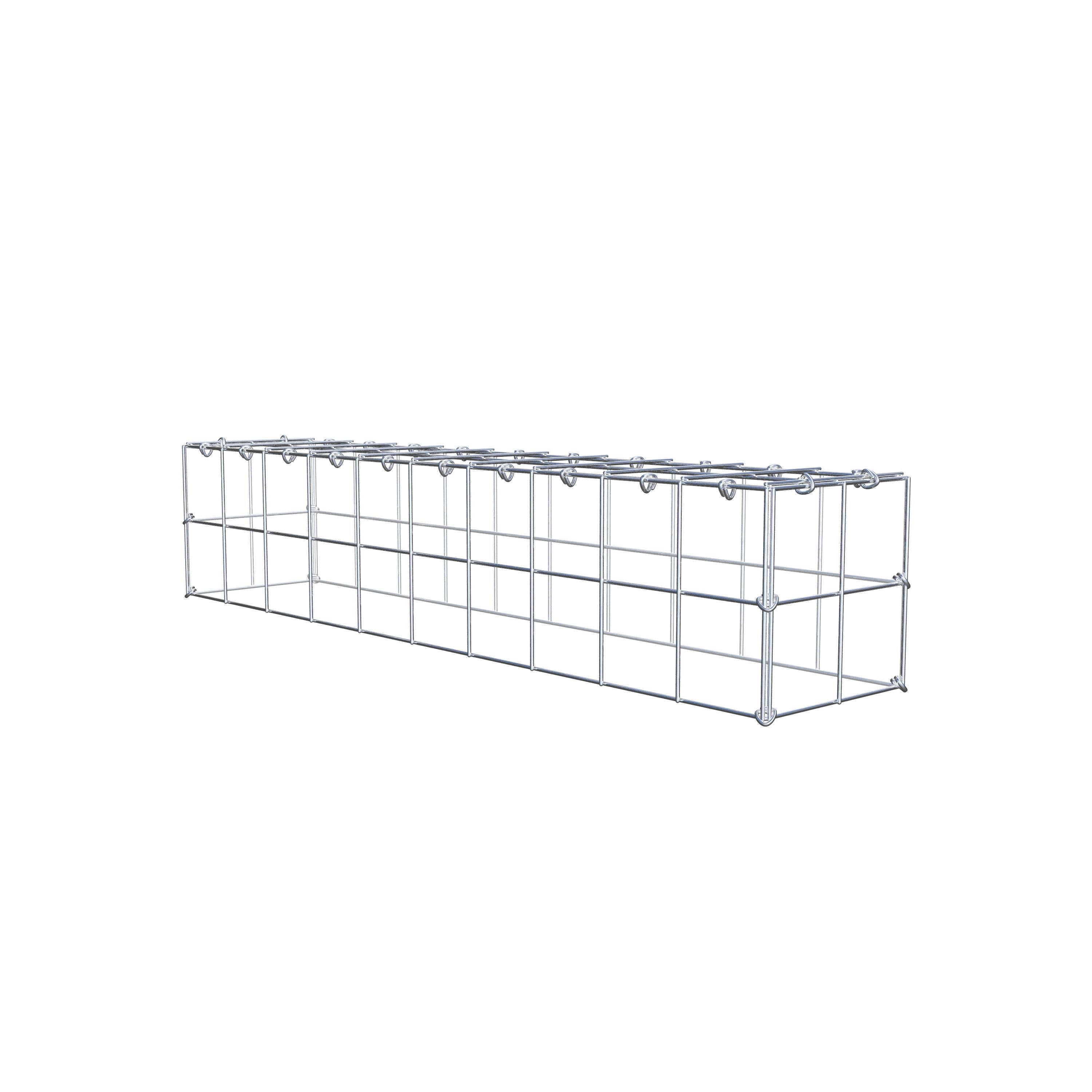 Typ 3 påbyggnadsgabion 100 cm x 20 cm x 20 cm (L x H x D), maskstorlek 10 cm x 10 cm, C-ring