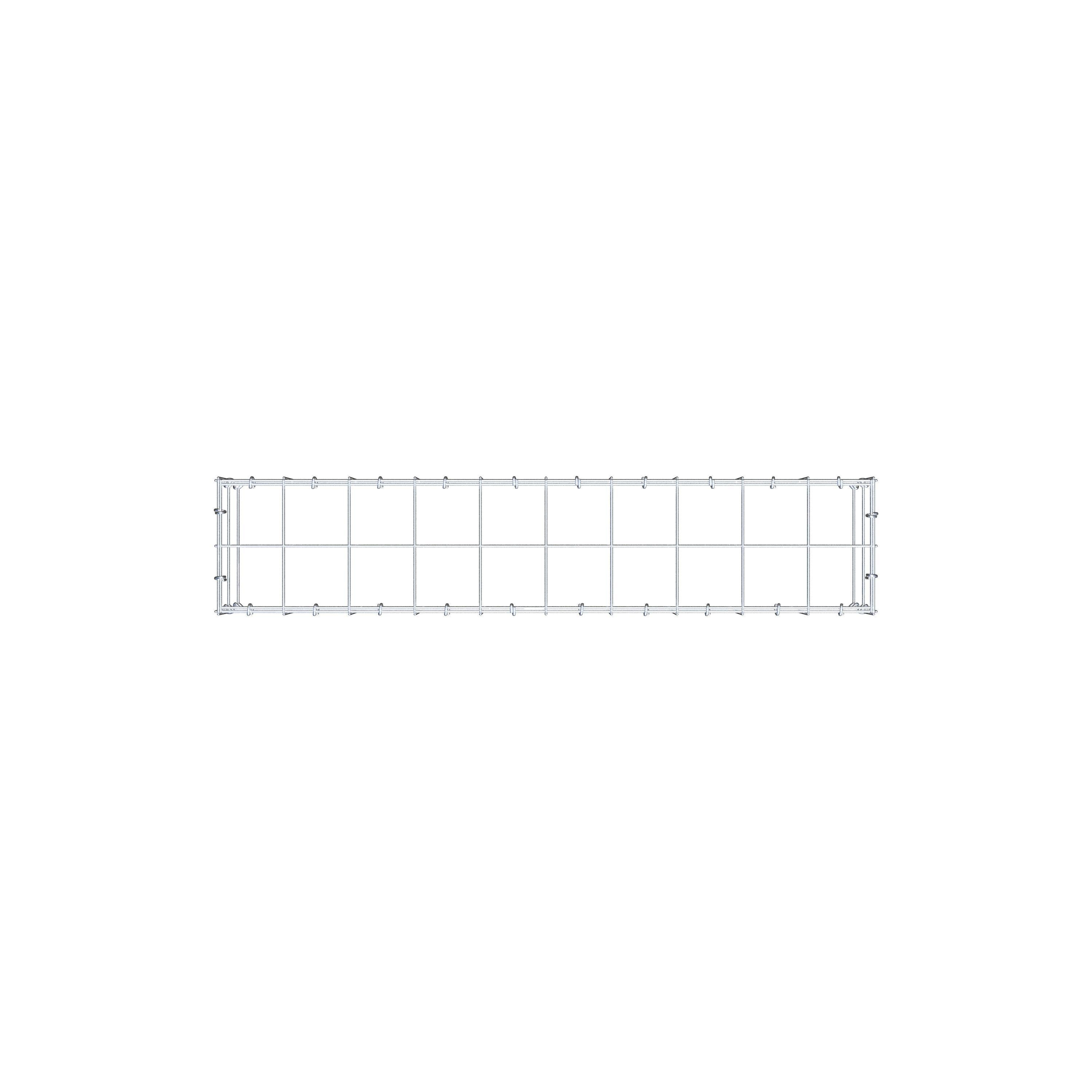 Fourche rapportée type 3 100 cm x 20 cm x 20 cm (L x H x P), mailles 10 cm x 10 cm, anneau C