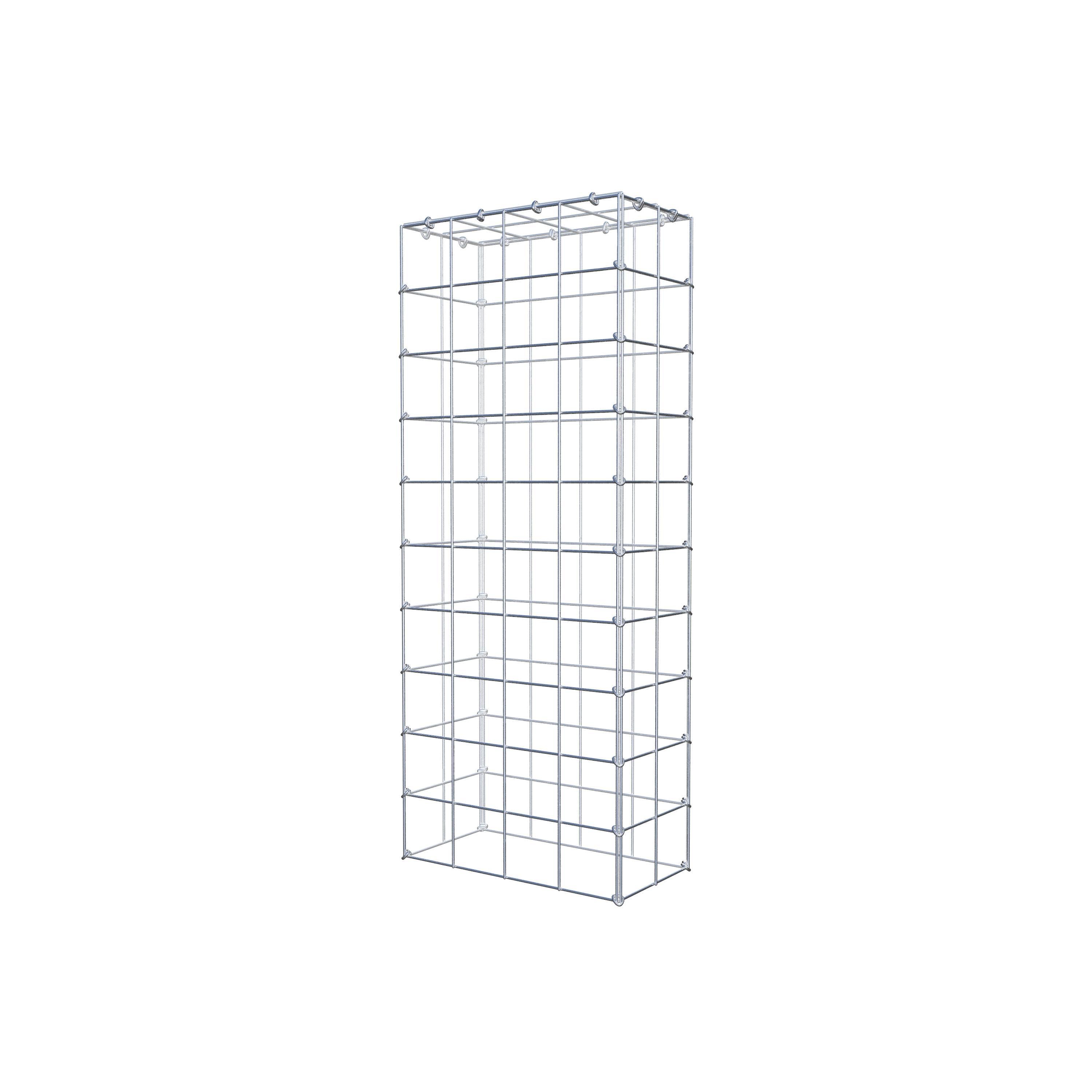 Typ 3 påbyggnadsgabion 100 cm x 20 cm x 40 cm (L x H x D), maskstorlek 10 cm x 10 cm, C-ring