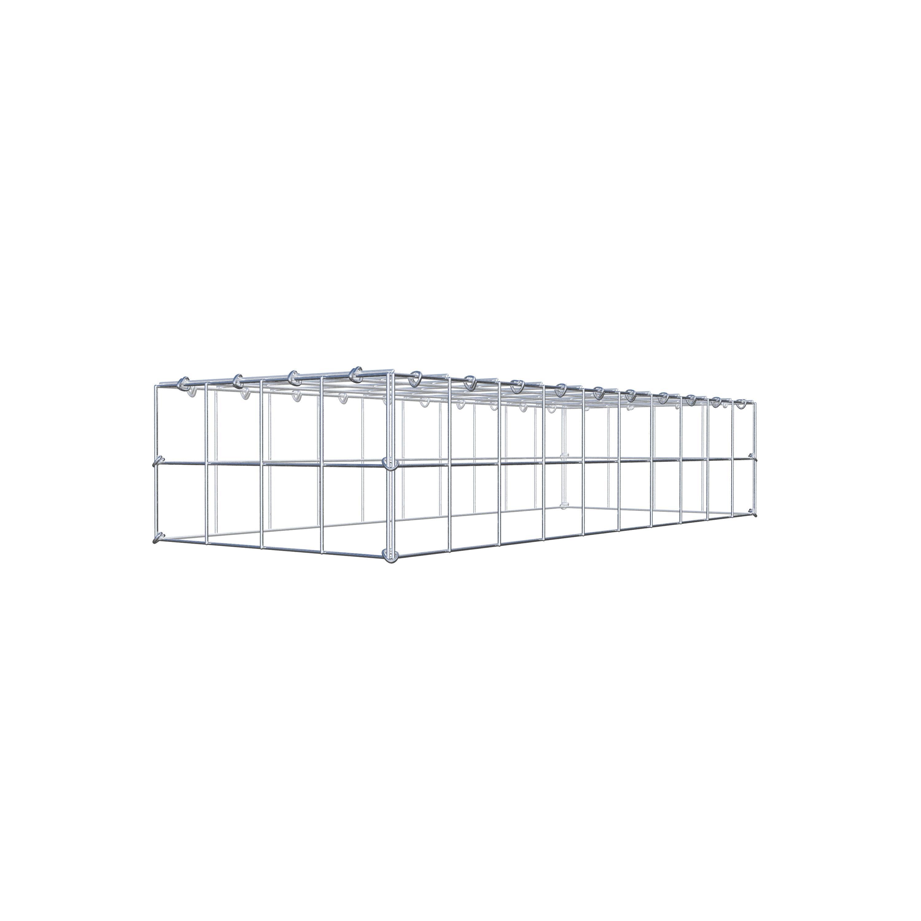 Typ 3 påbyggnadsgabion 100 cm x 20 cm x 40 cm (L x H x D), maskstorlek 10 cm x 10 cm, C-ring