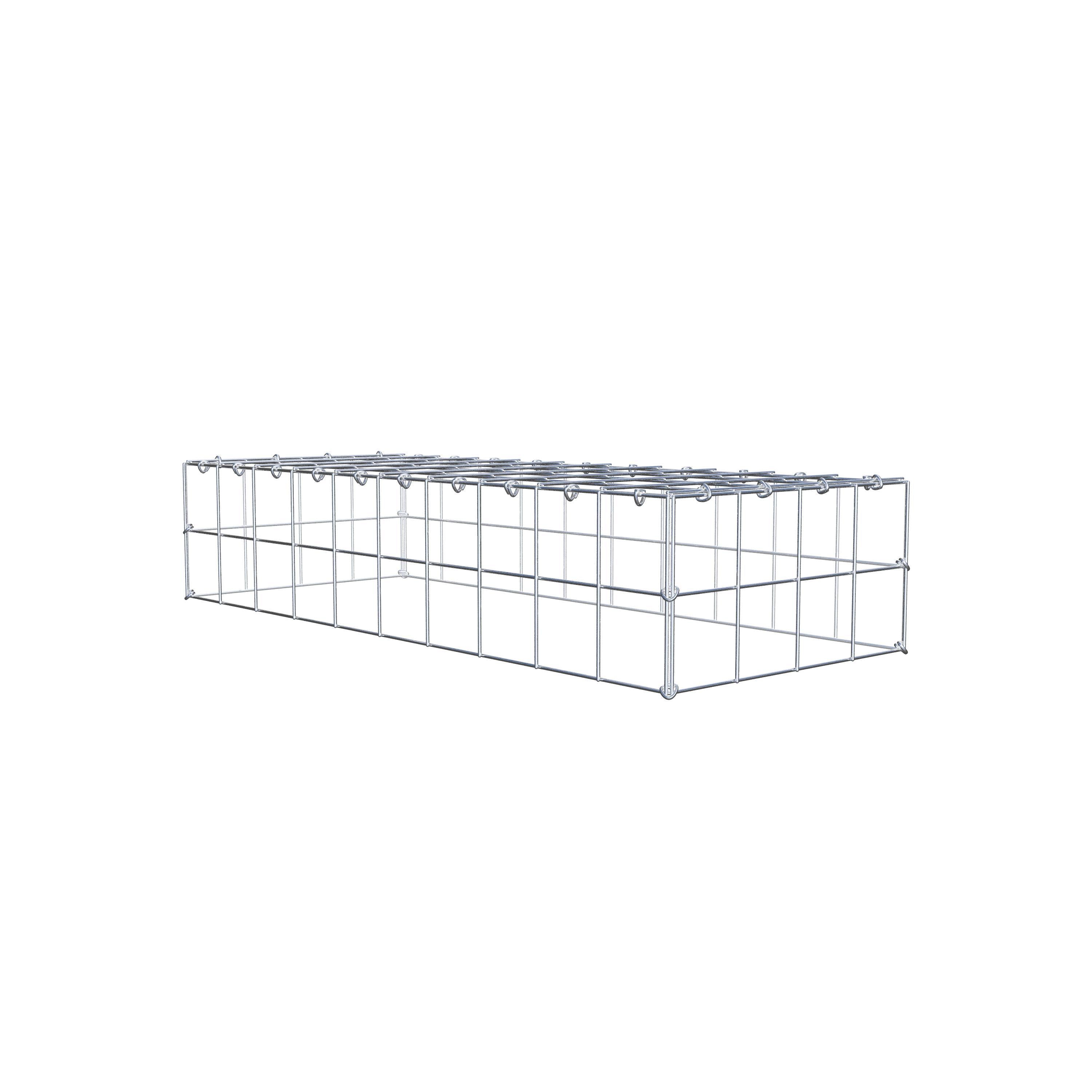 Typ 3 påbyggnadsgabion 100 cm x 20 cm x 40 cm (L x H x D), maskstorlek 10 cm x 10 cm, C-ring