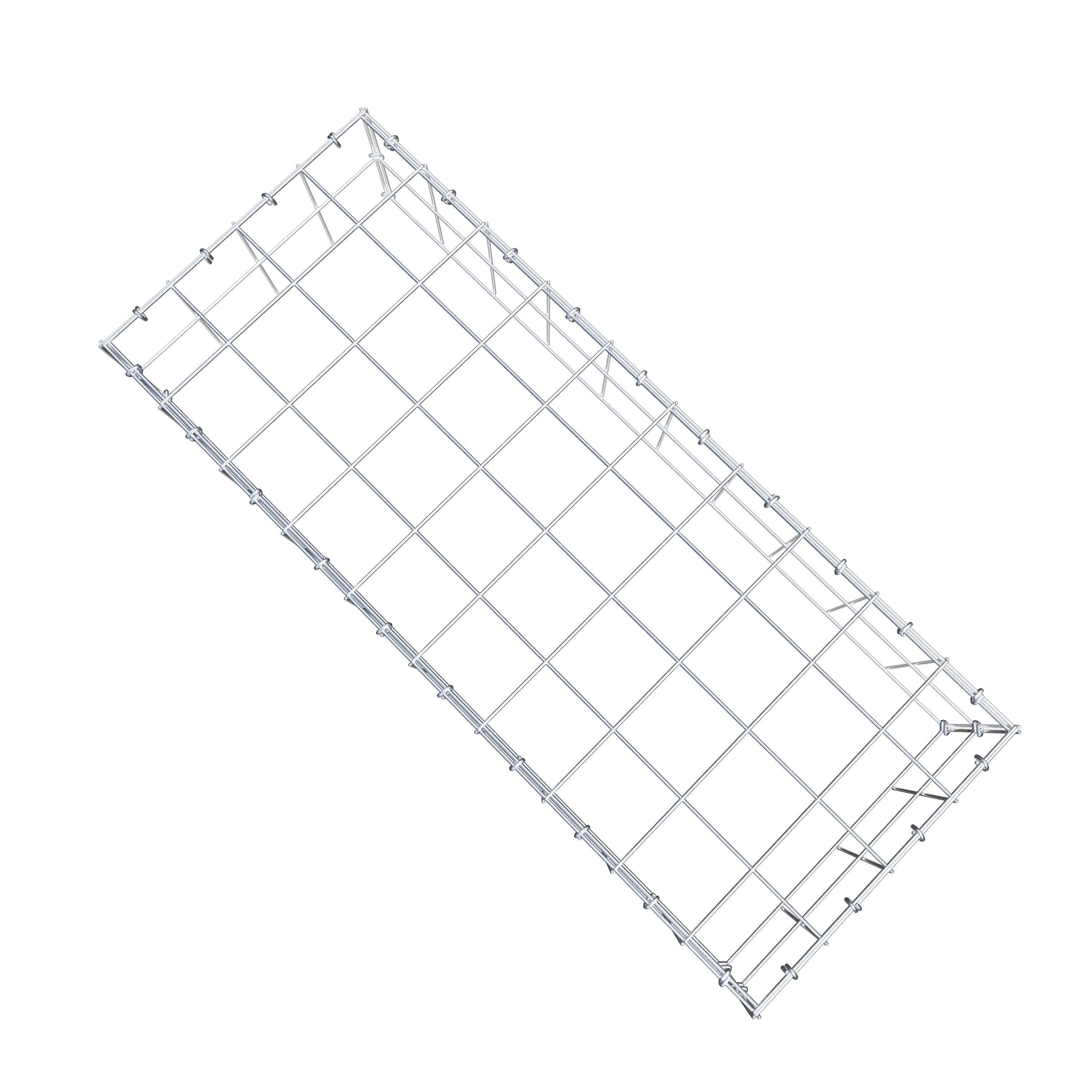 Typ 3 påbyggnadsgabion 100 cm x 20 cm x 40 cm (L x H x D), maskstorlek 10 cm x 10 cm, C-ring