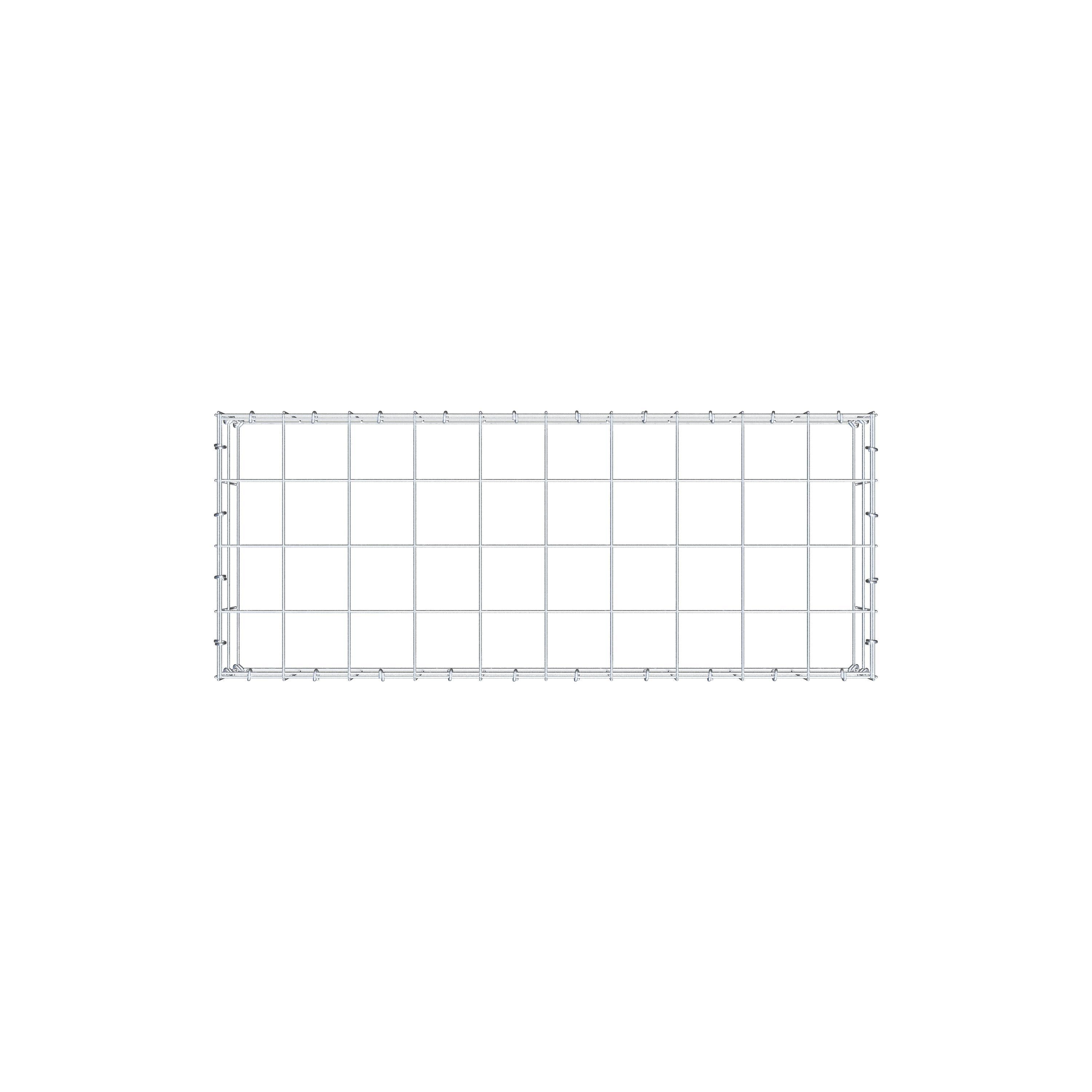 Typ 3 påbyggnadsgabion 100 cm x 20 cm x 40 cm (L x H x D), maskstorlek 10 cm x 10 cm, C-ring