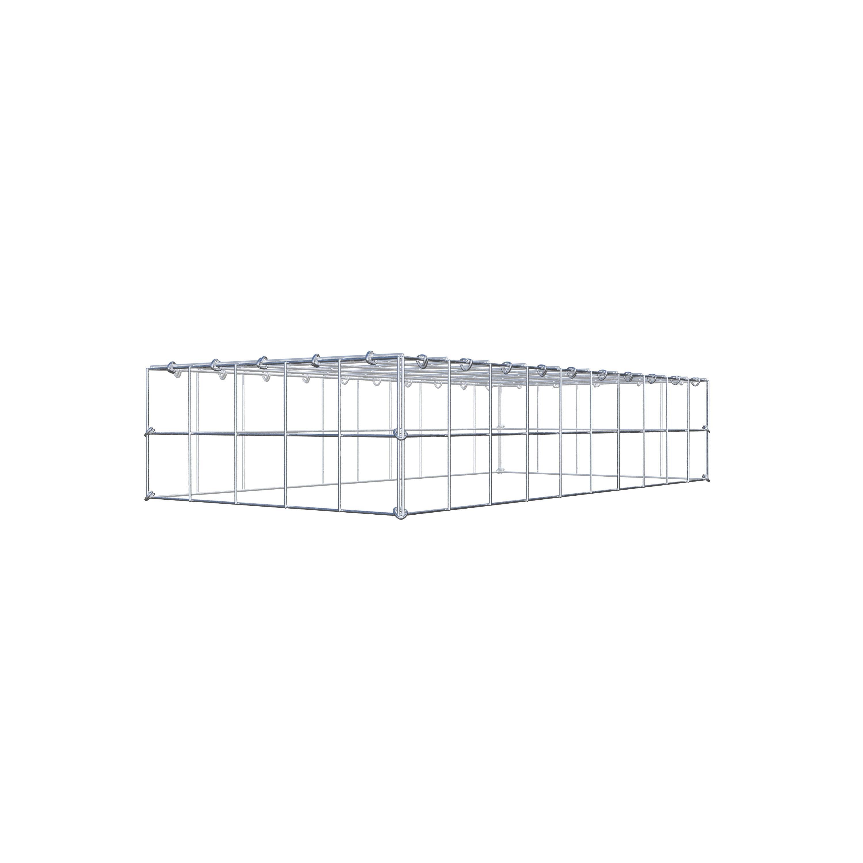 Typ 3 påbyggnadsgabion 100 cm x 20 cm x 50 cm (L x H x D), maskstorlek 10 cm x 10 cm, C-ring