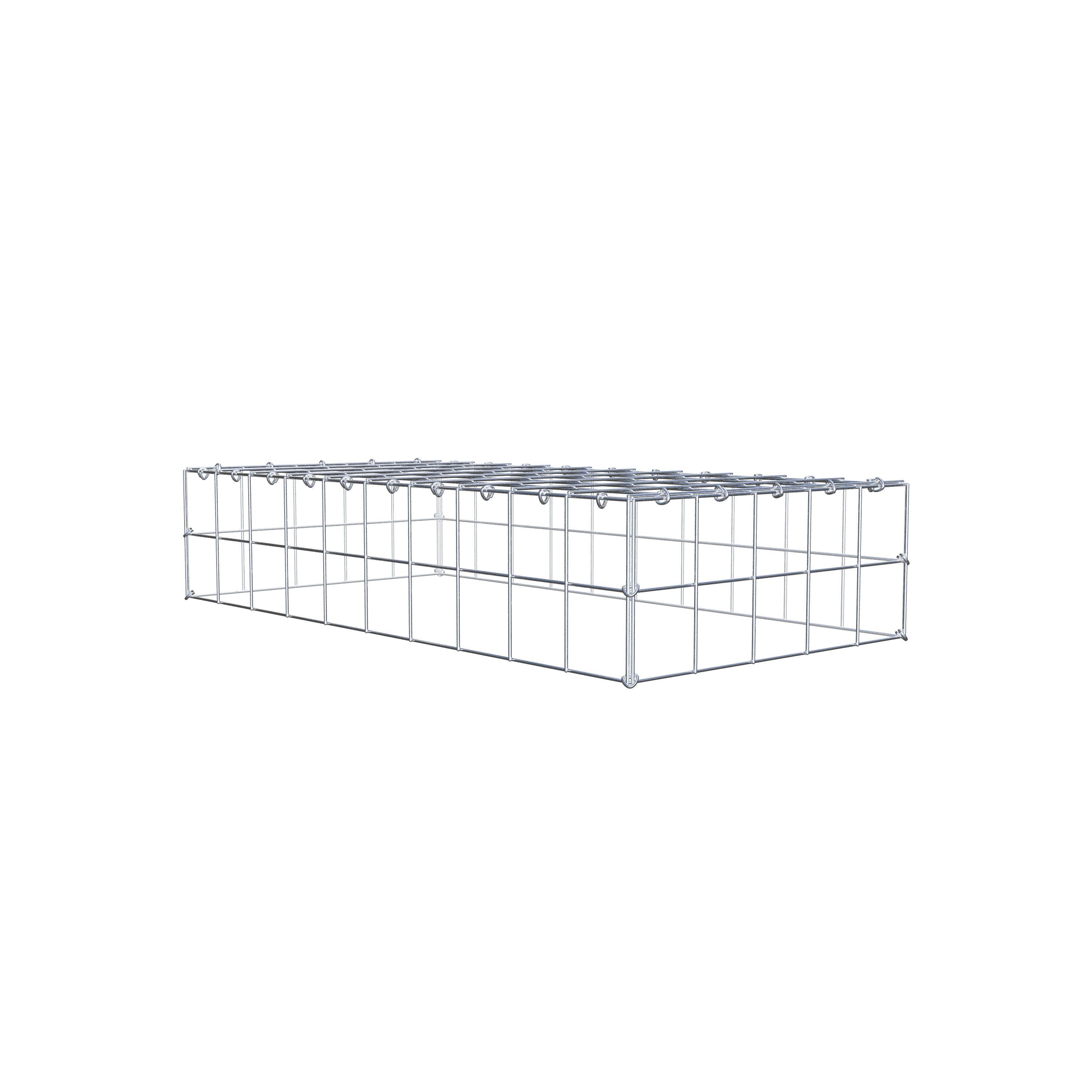 Typ 3 påbyggnadsgabion 100 cm x 20 cm x 50 cm (L x H x D), maskstorlek 10 cm x 10 cm, C-ring