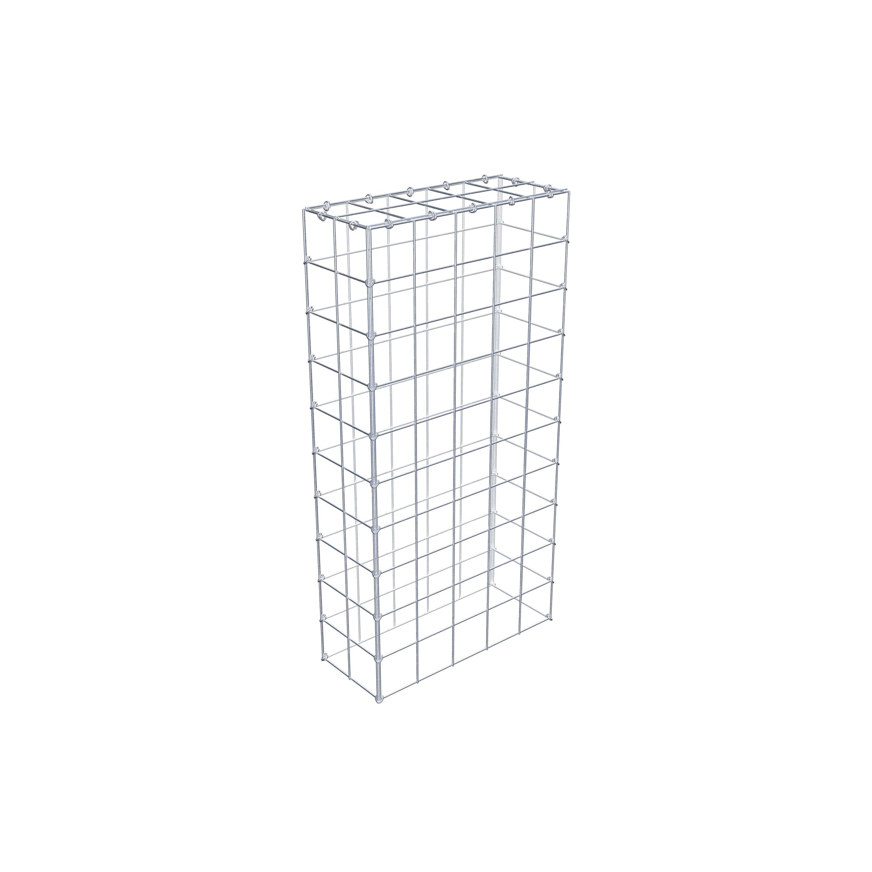 Typ 3 påbyggnadsgabion 100 cm x 20 cm x 50 cm (L x H x D), maskstorlek 10 cm x 10 cm, C-ring