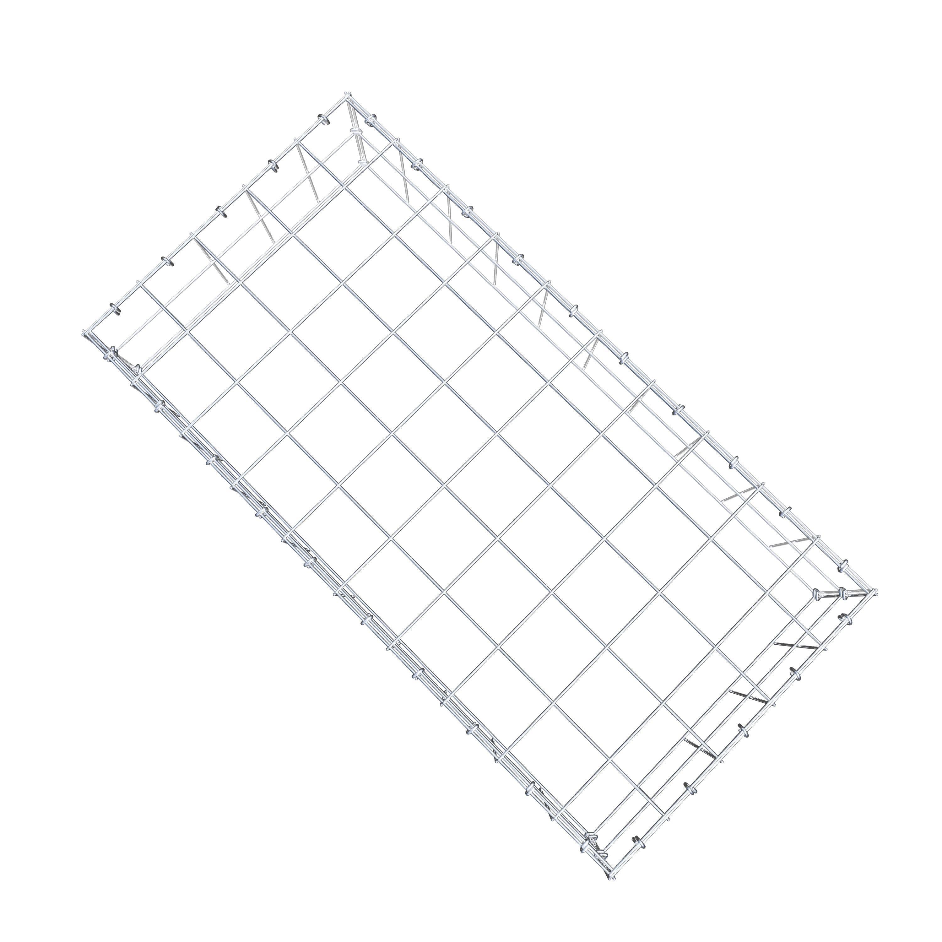 Typ 3 påbyggnadsgabion 100 cm x 20 cm x 50 cm (L x H x D), maskstorlek 10 cm x 10 cm, C-ring