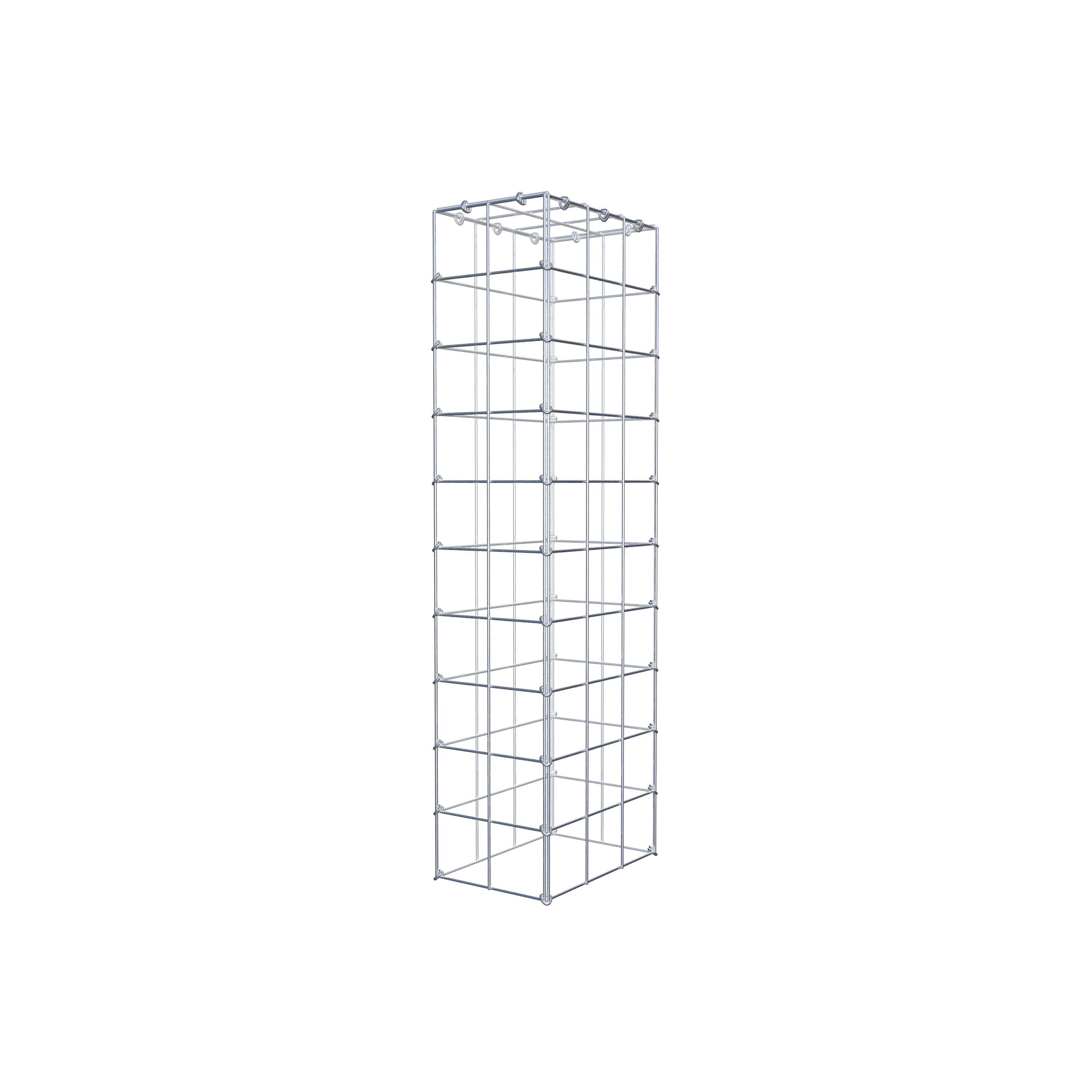 Typ 3 påbyggnadsgabion 100 cm x 30 cm x 20 cm (L x H x D), maskstorlek 10 cm x 10 cm, C-ring