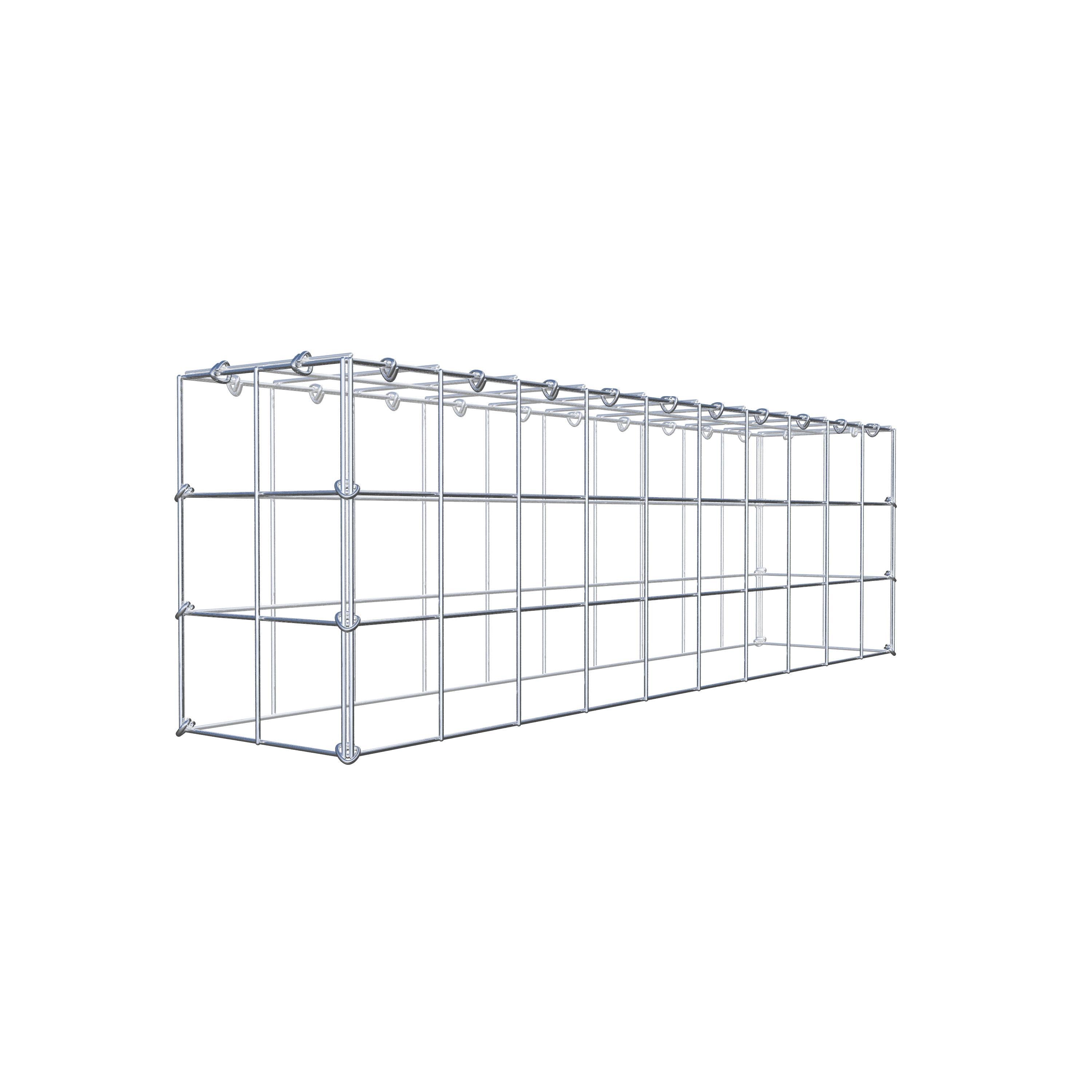 Typ 3 påbyggnadsgabion 100 cm x 30 cm x 20 cm (L x H x D), maskstorlek 10 cm x 10 cm, C-ring