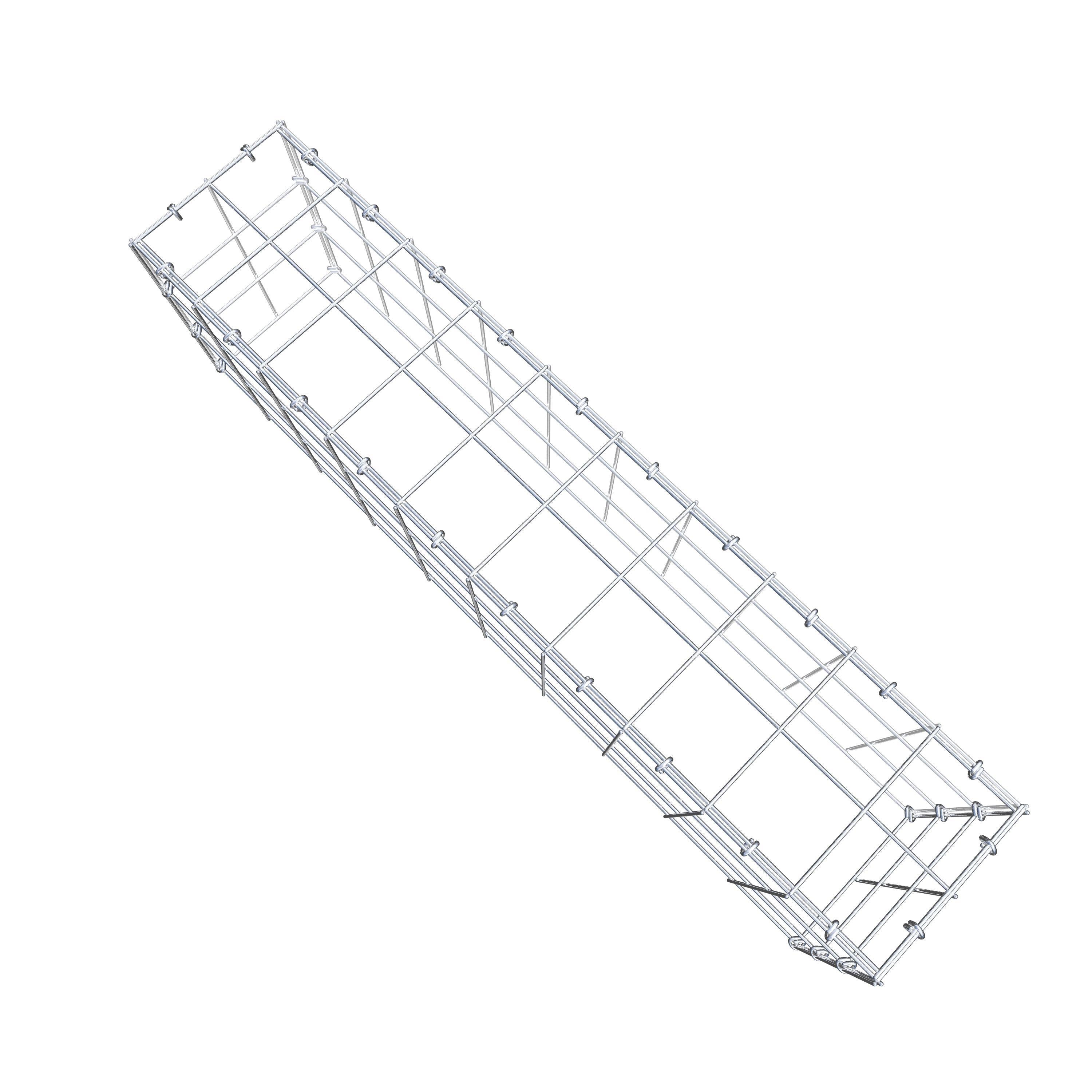 Typ 3 påbyggnadsgabion 100 cm x 30 cm x 20 cm (L x H x D), maskstorlek 10 cm x 10 cm, C-ring