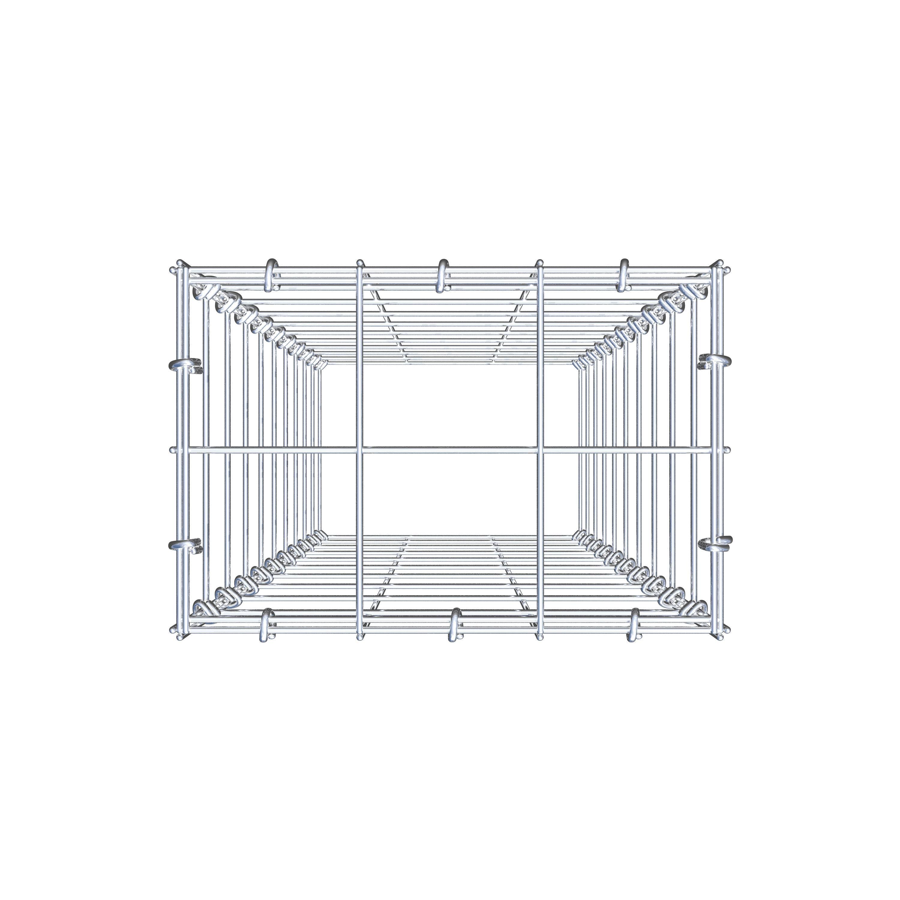 Typ 3 påbyggnadsgabion 100 cm x 30 cm x 20 cm (L x H x D), maskstorlek 10 cm x 10 cm, C-ring