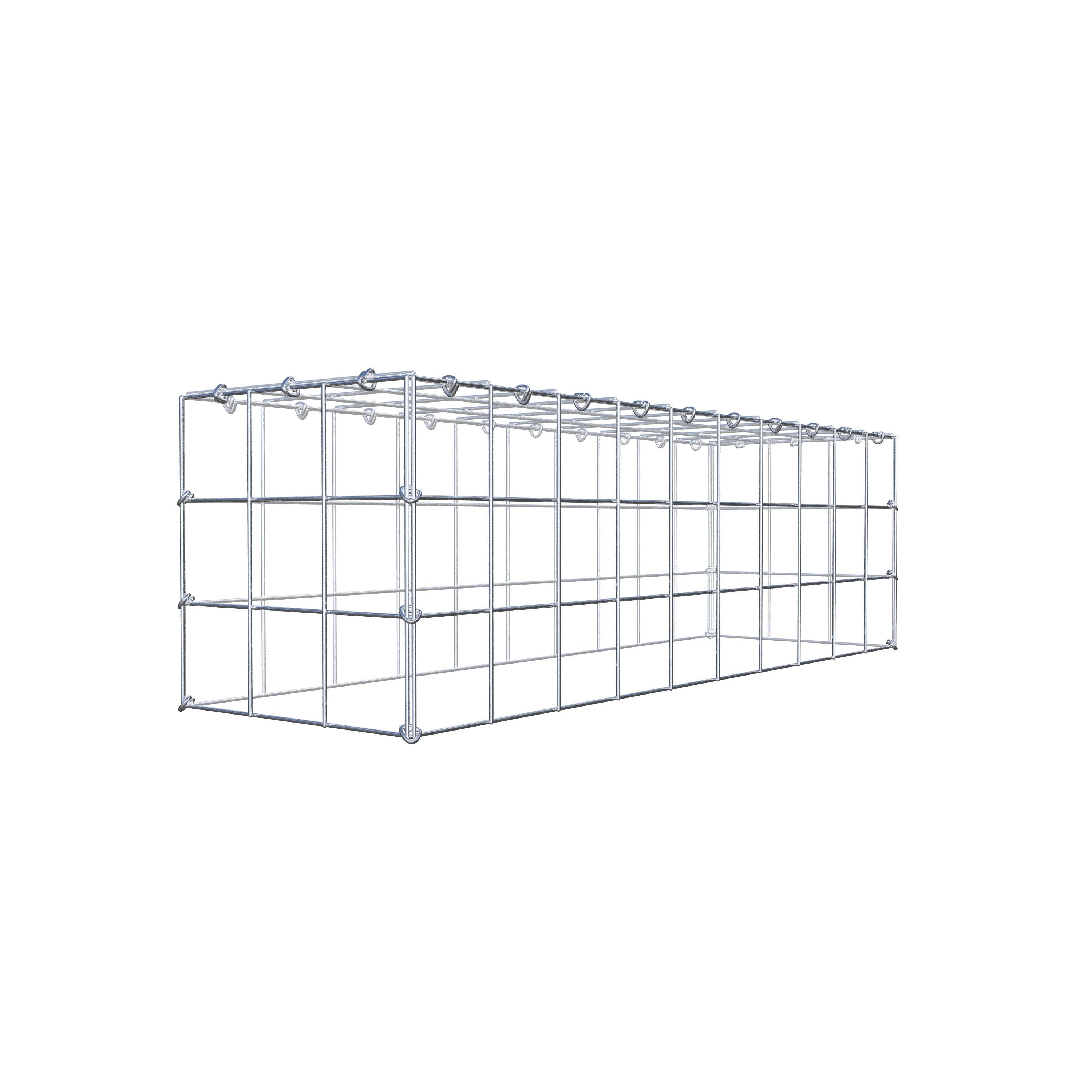 Typ 3 påbyggnadsgabion 100 cm x 30 cm x 30 cm (L x H x D), maskstorlek 10 cm x 10 cm, C-ring