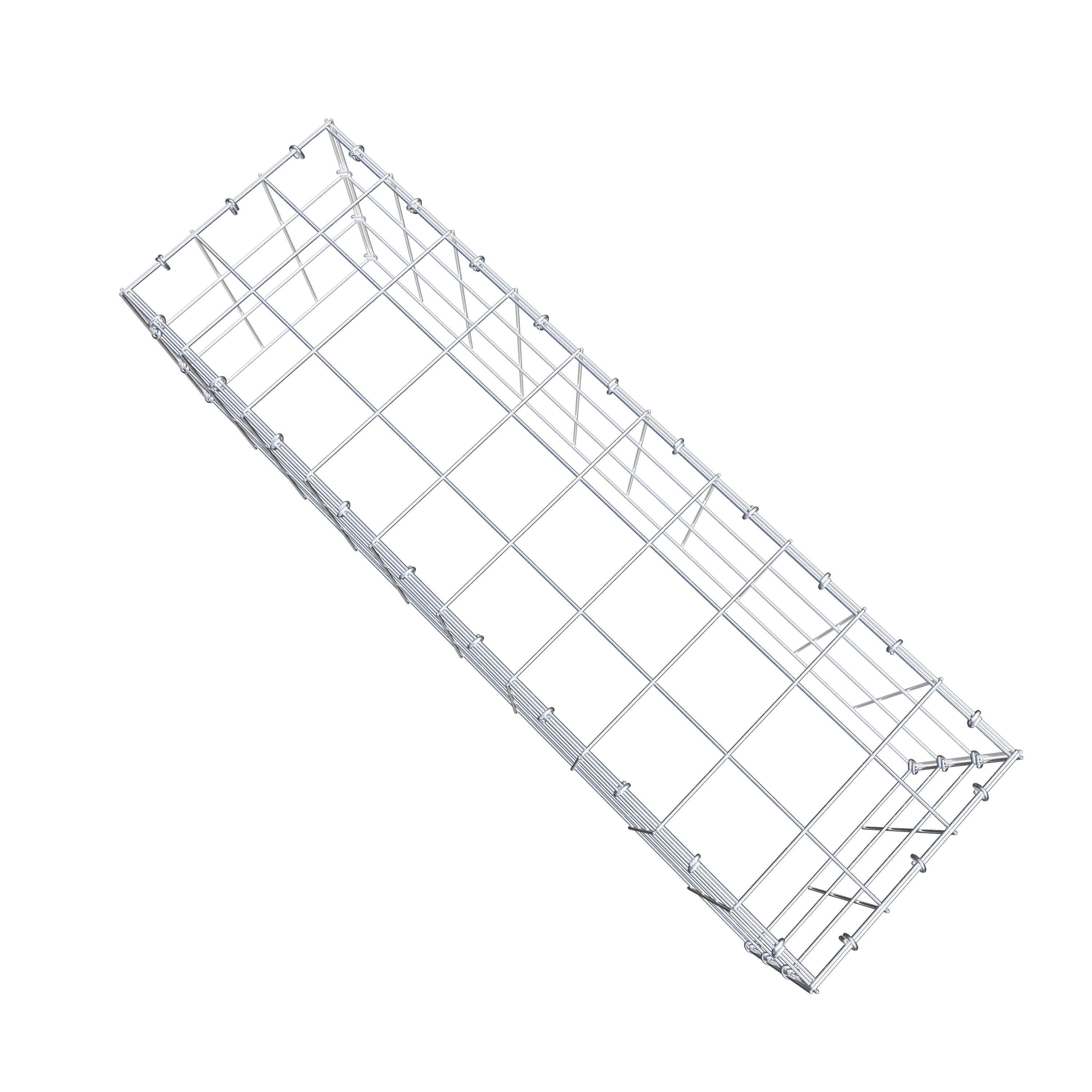 Typ 3 påbyggnadsgabion 100 cm x 30 cm x 30 cm (L x H x D), maskstorlek 10 cm x 10 cm, C-ring