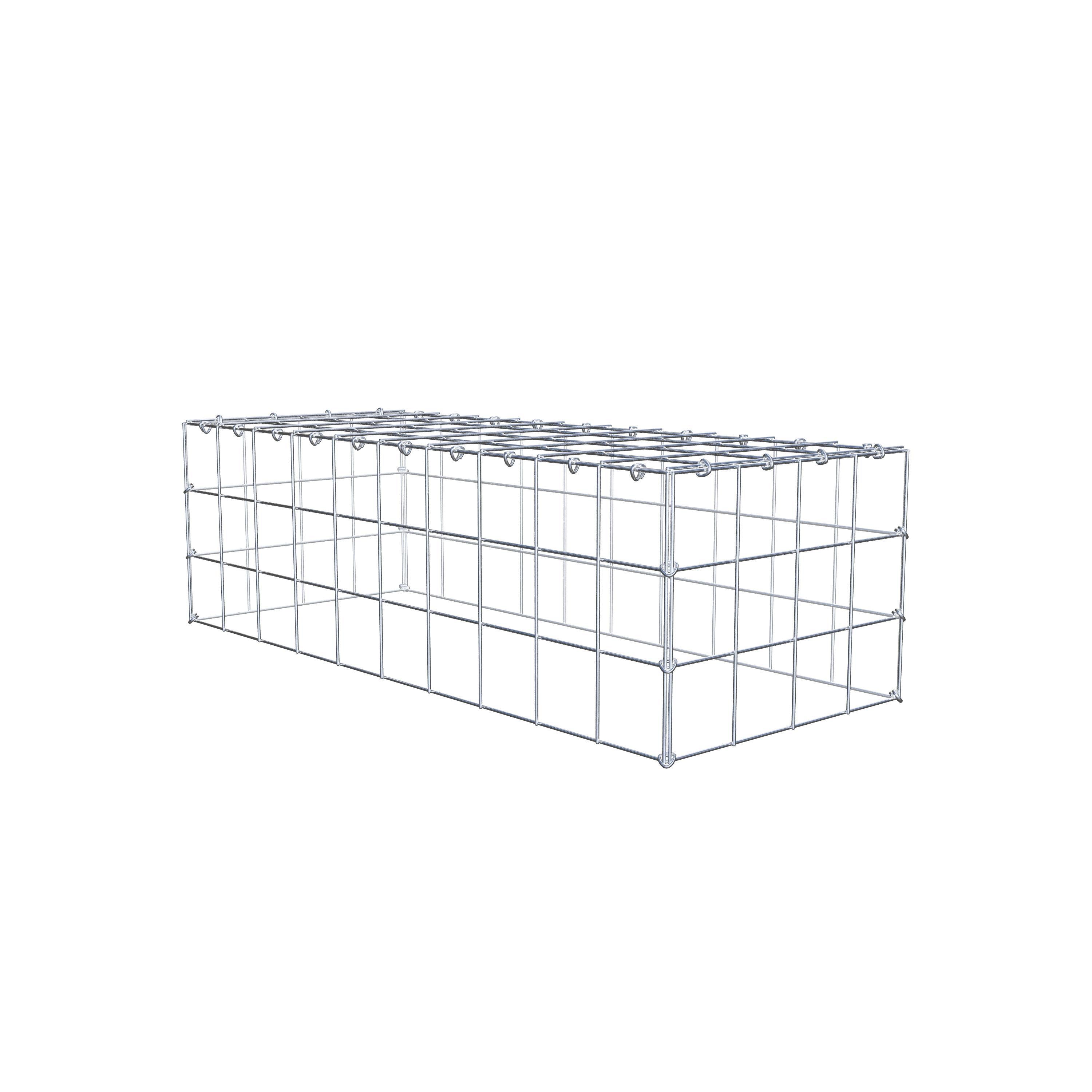 Typ 3 påbyggnadsgabion 100 cm x 30 cm x 40 cm (L x H x D), maskstorlek 10 cm x 10 cm, C-ring