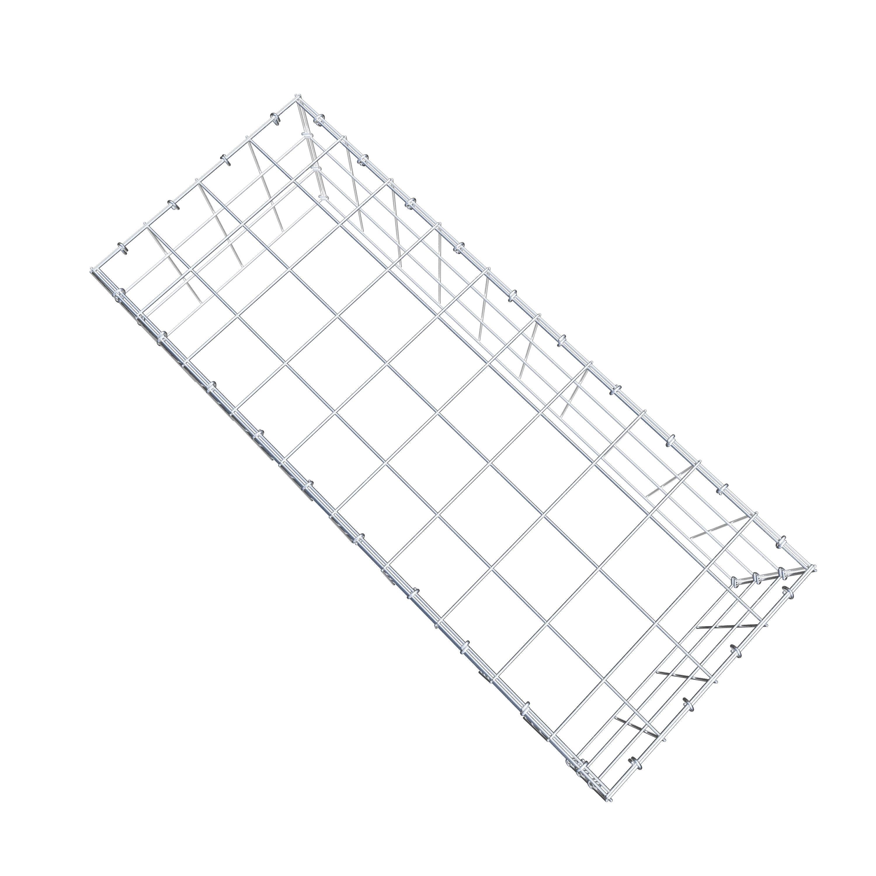 Typ 3 påbyggnadsgabion 100 cm x 30 cm x 40 cm (L x H x D), maskstorlek 10 cm x 10 cm, C-ring