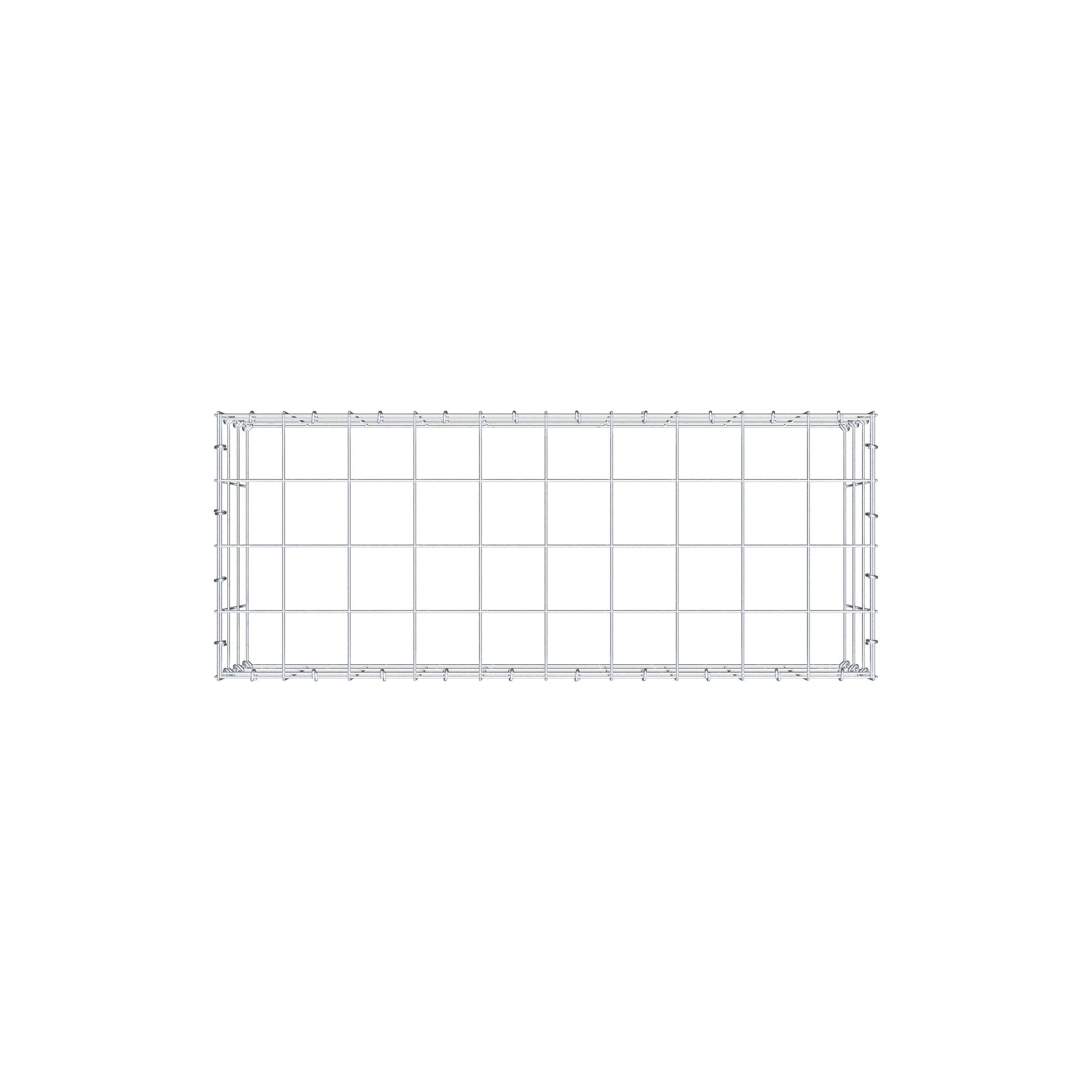 Typ 3 påbyggnadsgabion 100 cm x 30 cm x 40 cm (L x H x D), maskstorlek 10 cm x 10 cm, C-ring