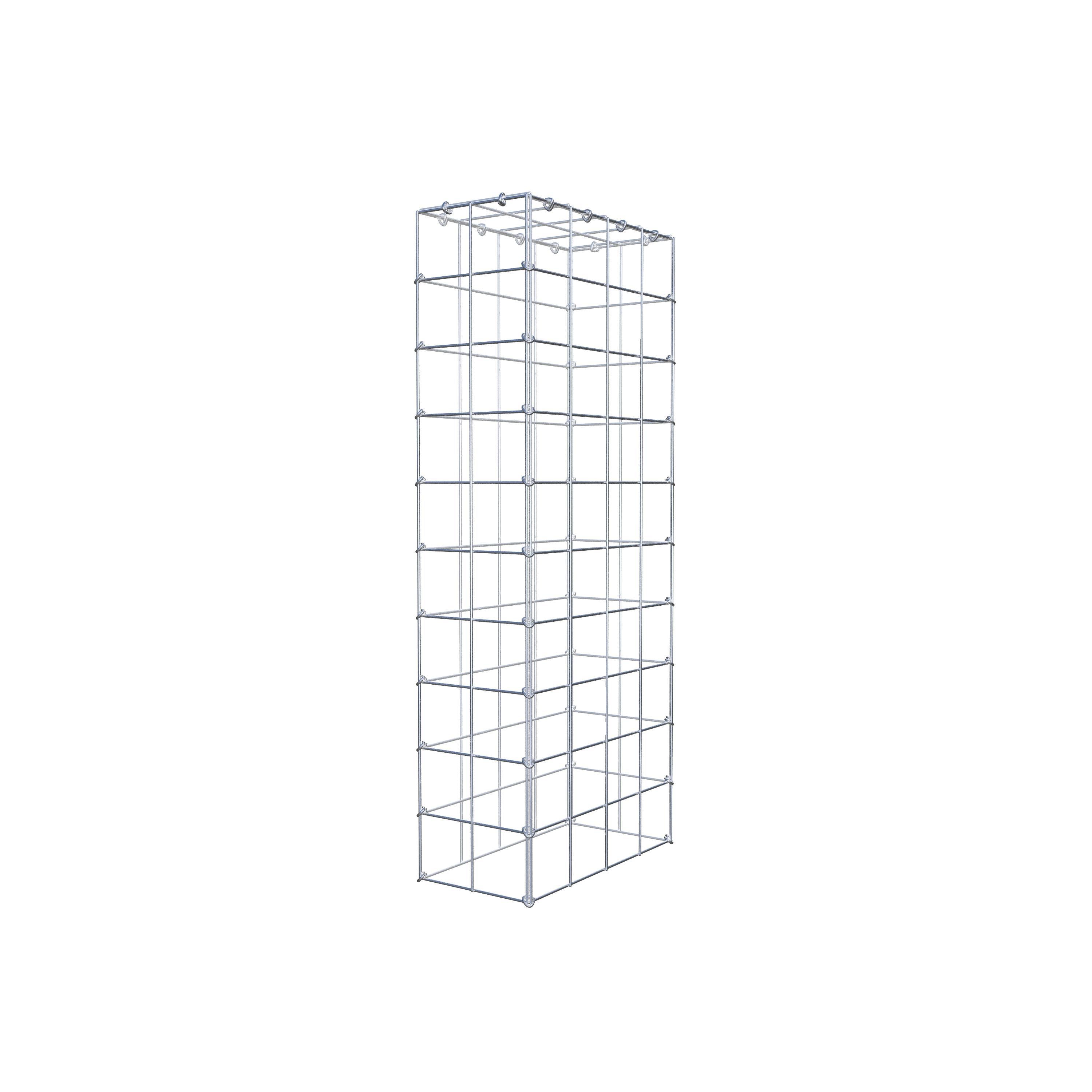 Typ 3 påbyggnadsgabion 100 cm x 40 cm x 20 cm (L x H x D), maskstorlek 10 cm x 10 cm, C-ring