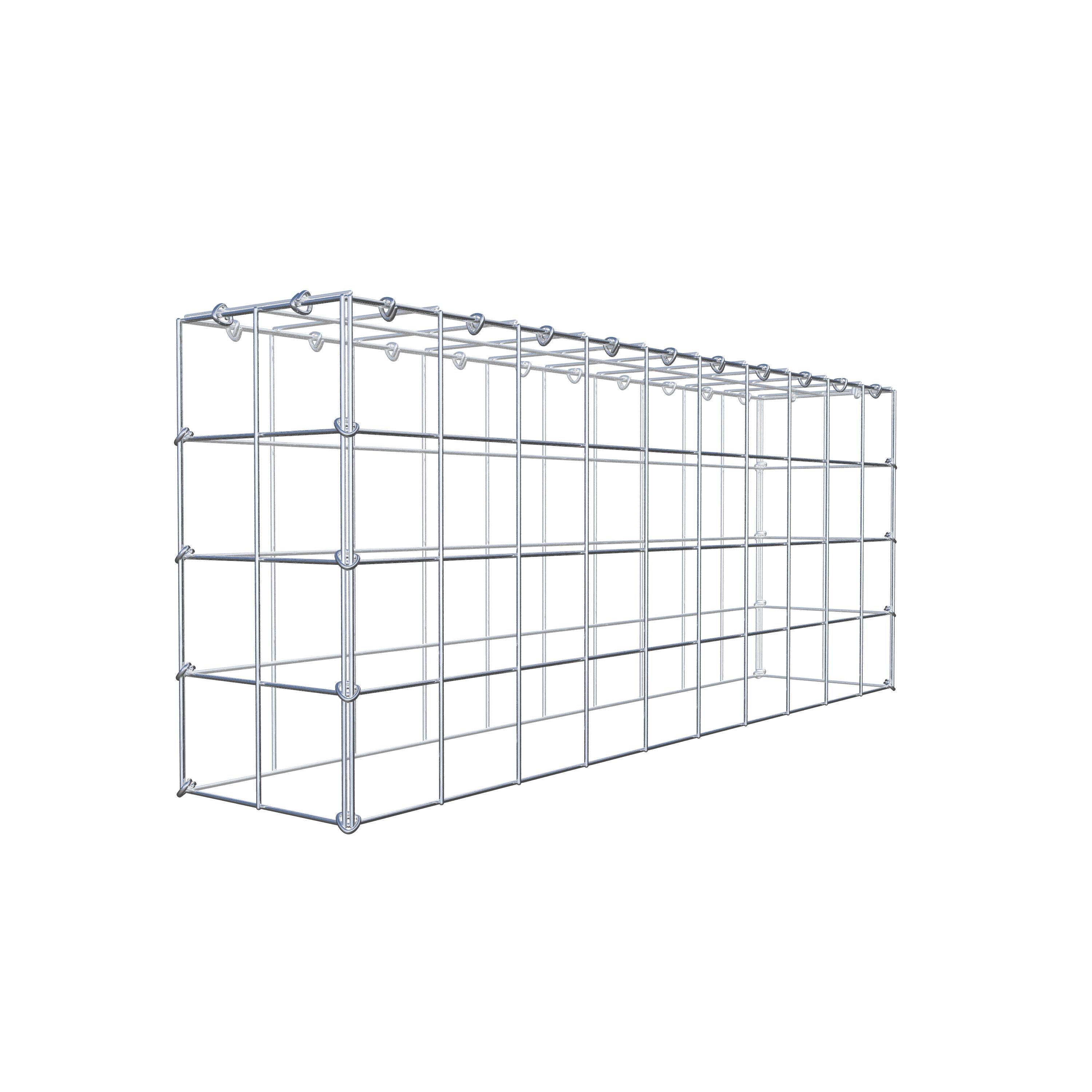 Typ 3 påbyggnadsgabion 100 cm x 40 cm x 20 cm (L x H x D), maskstorlek 10 cm x 10 cm, C-ring