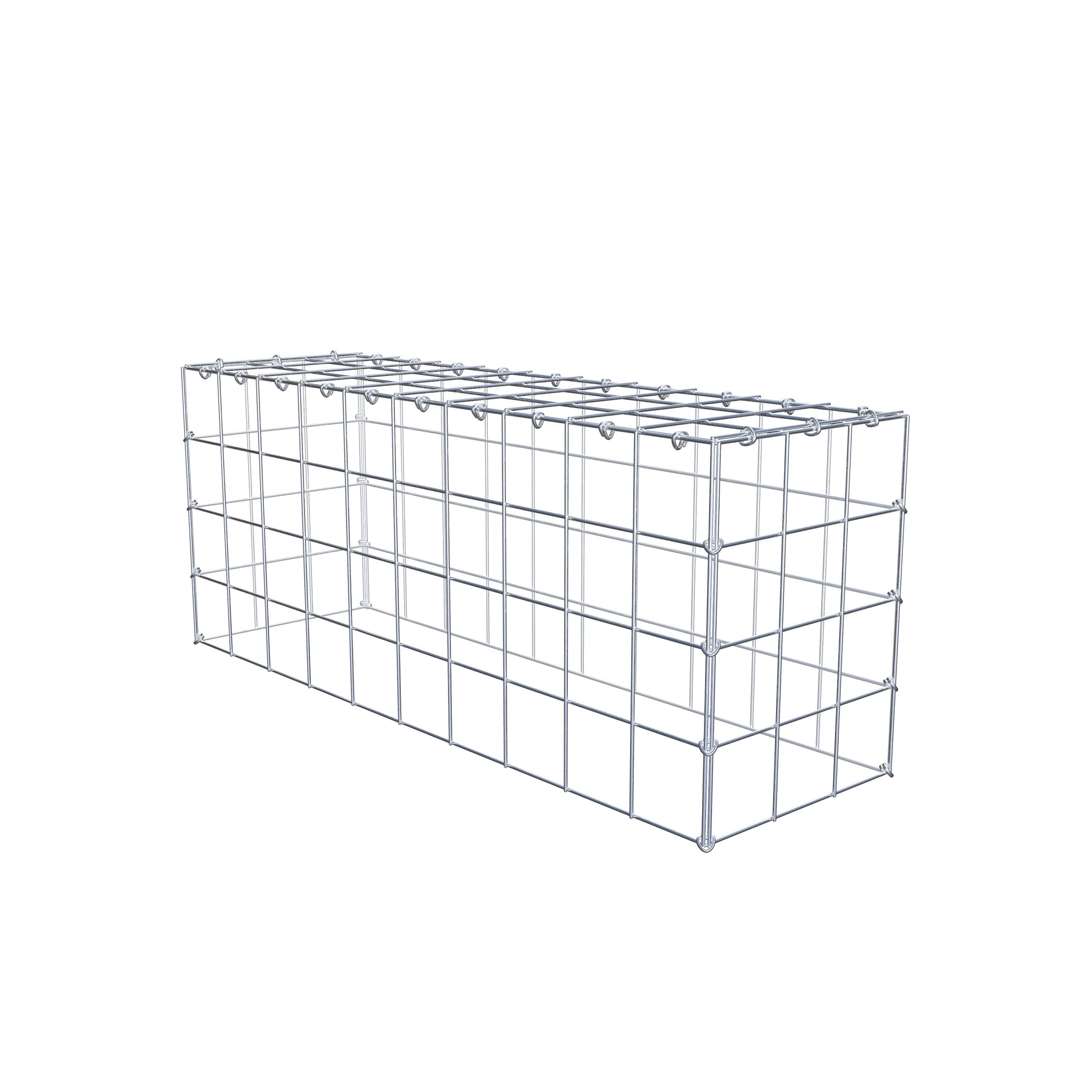 Typ 3 påbyggnadsgabion 100 cm x 40 cm x 30 cm (L x H x D), maskstorlek 10 cm x 10 cm, C-ring