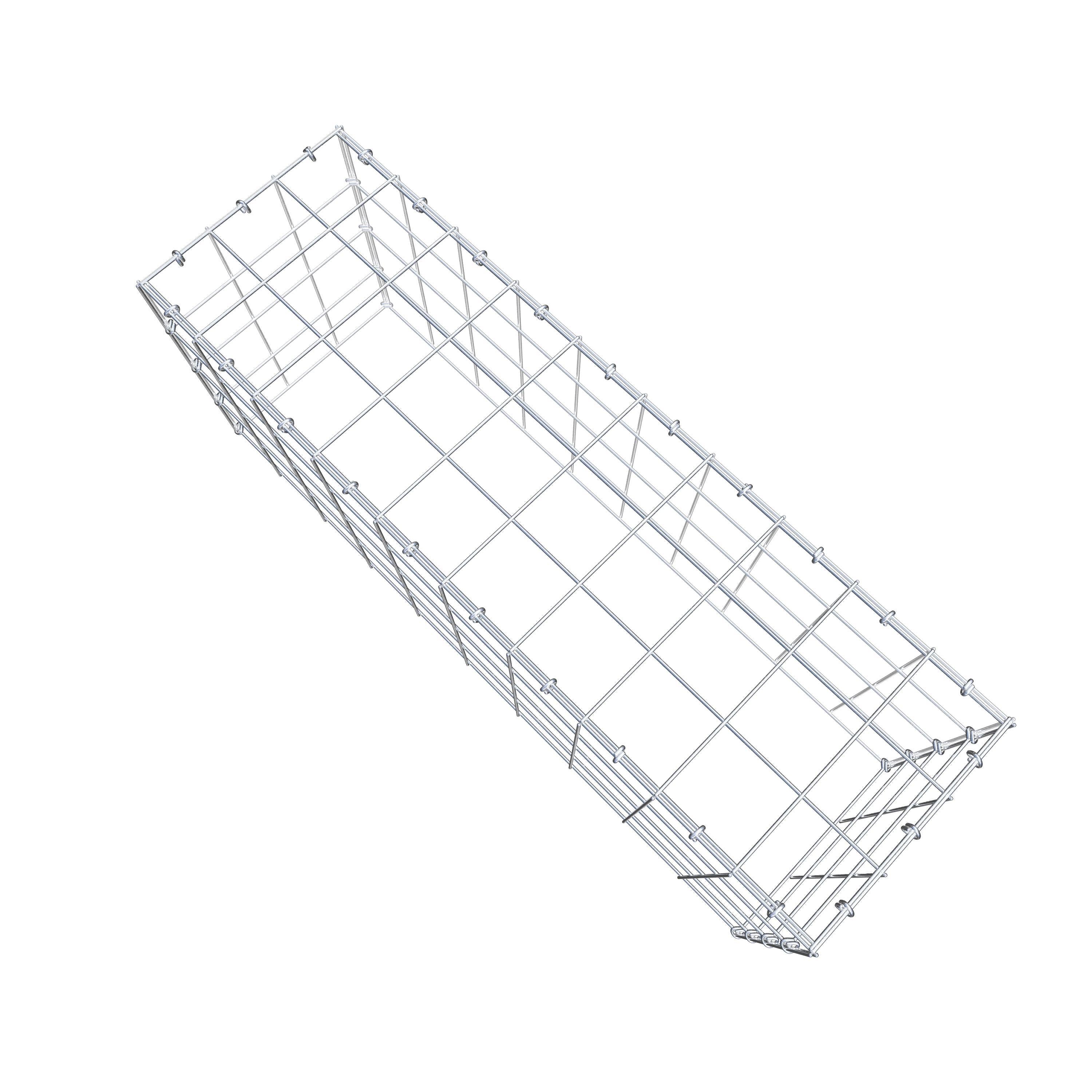 Typ 3 påbyggnadsgabion 100 cm x 40 cm x 30 cm (L x H x D), maskstorlek 10 cm x 10 cm, C-ring