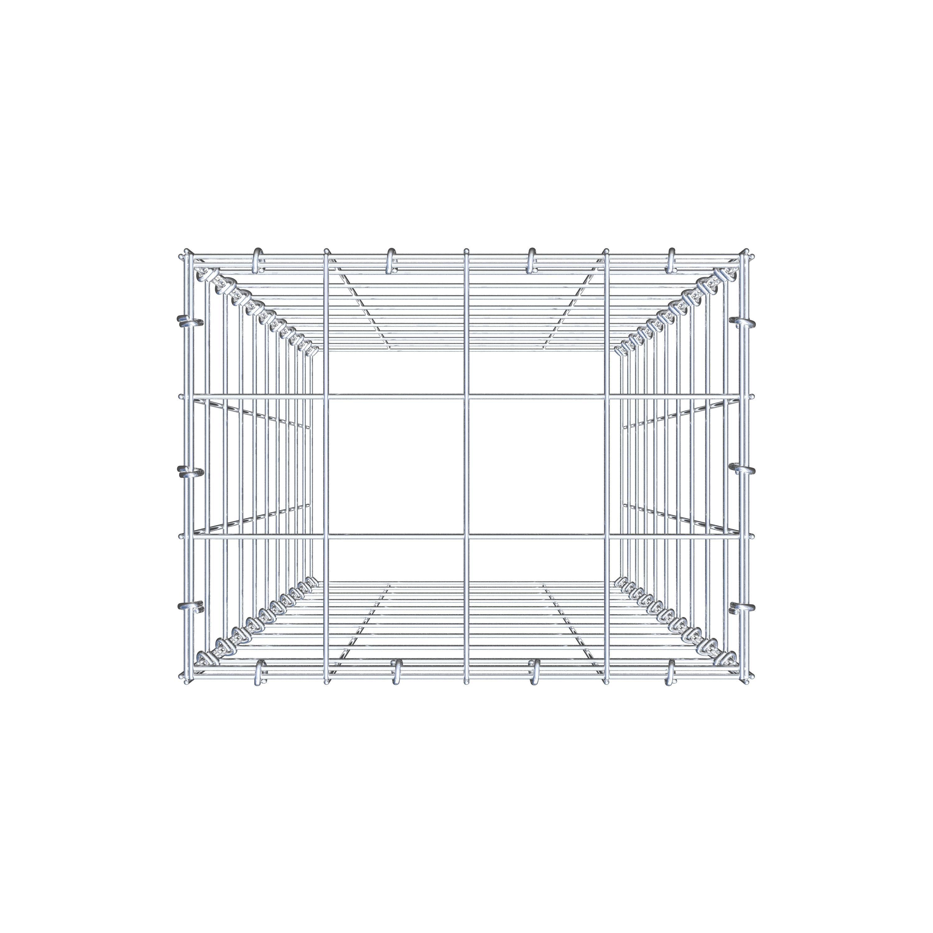 Type 3 oplegkorf 100 cm x 40 cm x 30 cm (L x H x D), maaswijdte 10 cm x 10 cm, C-ring