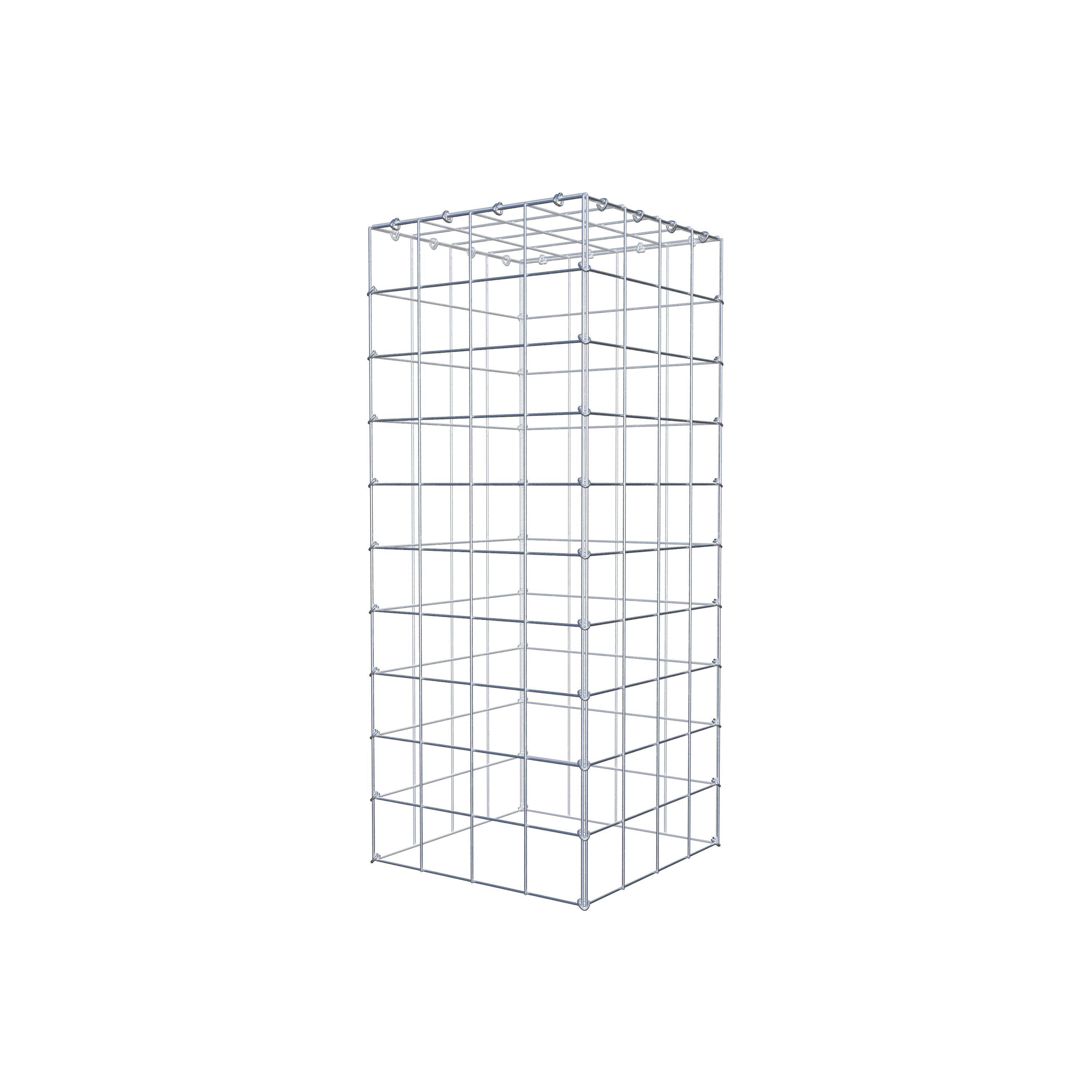 Typ 3 påbyggnadsgabion 100 cm x 40 cm x 40 cm (L x H x D), maskstorlek 10 cm x 10 cm, C-ring