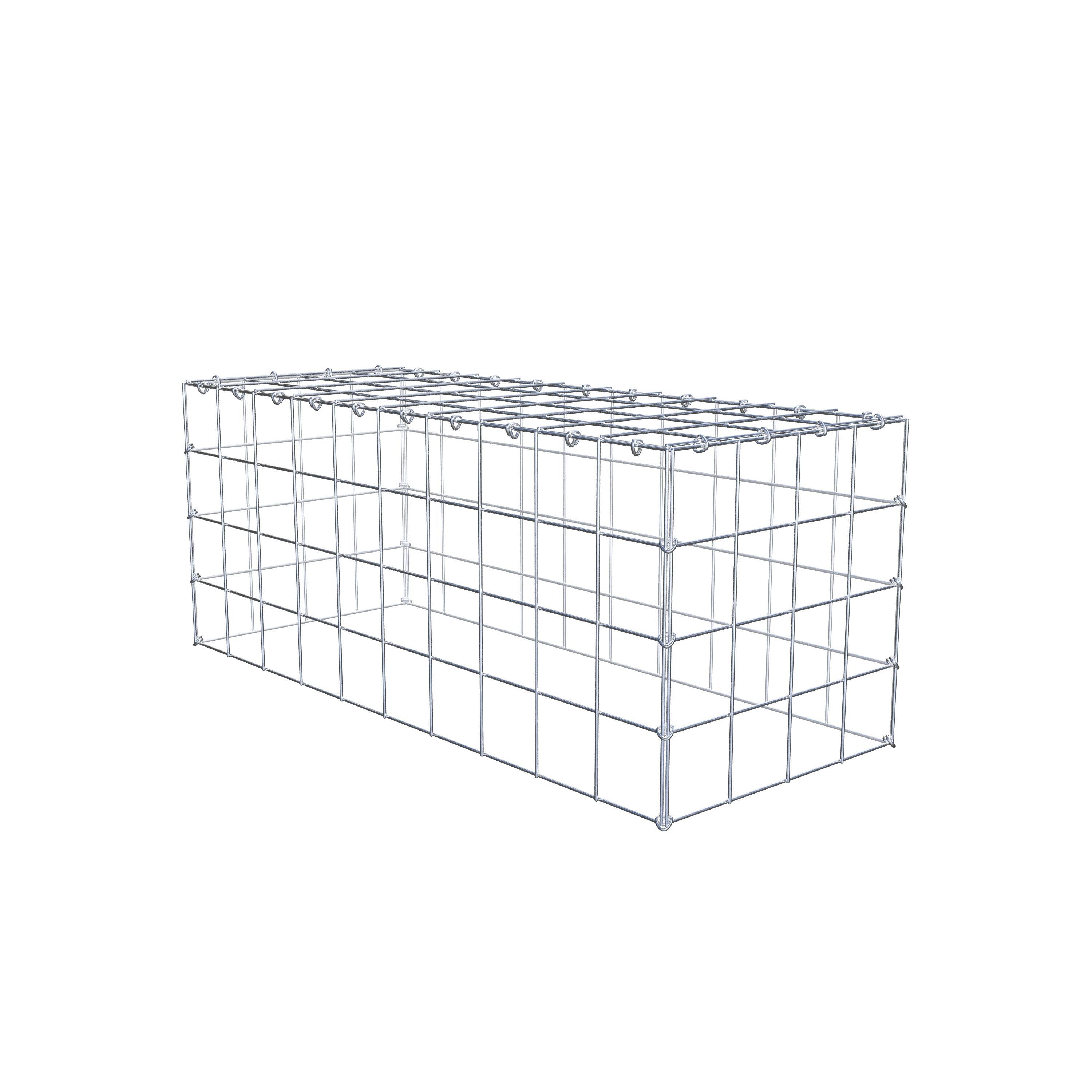 Typ 3 påbyggnadsgabion 100 cm x 40 cm x 40 cm (L x H x D), maskstorlek 10 cm x 10 cm, C-ring